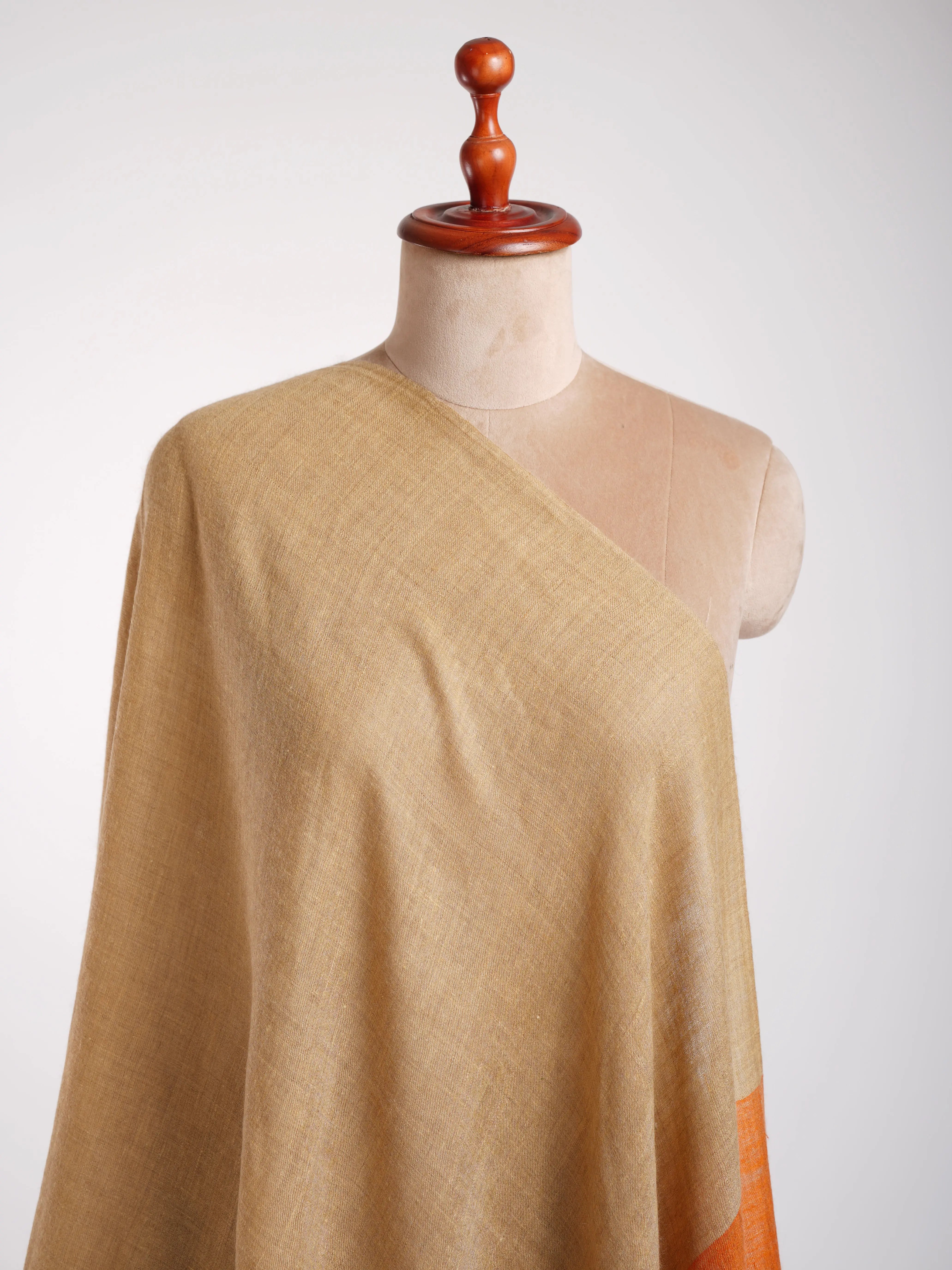 Tangerine Palla Indian Cashmere Scarf Shahkaar