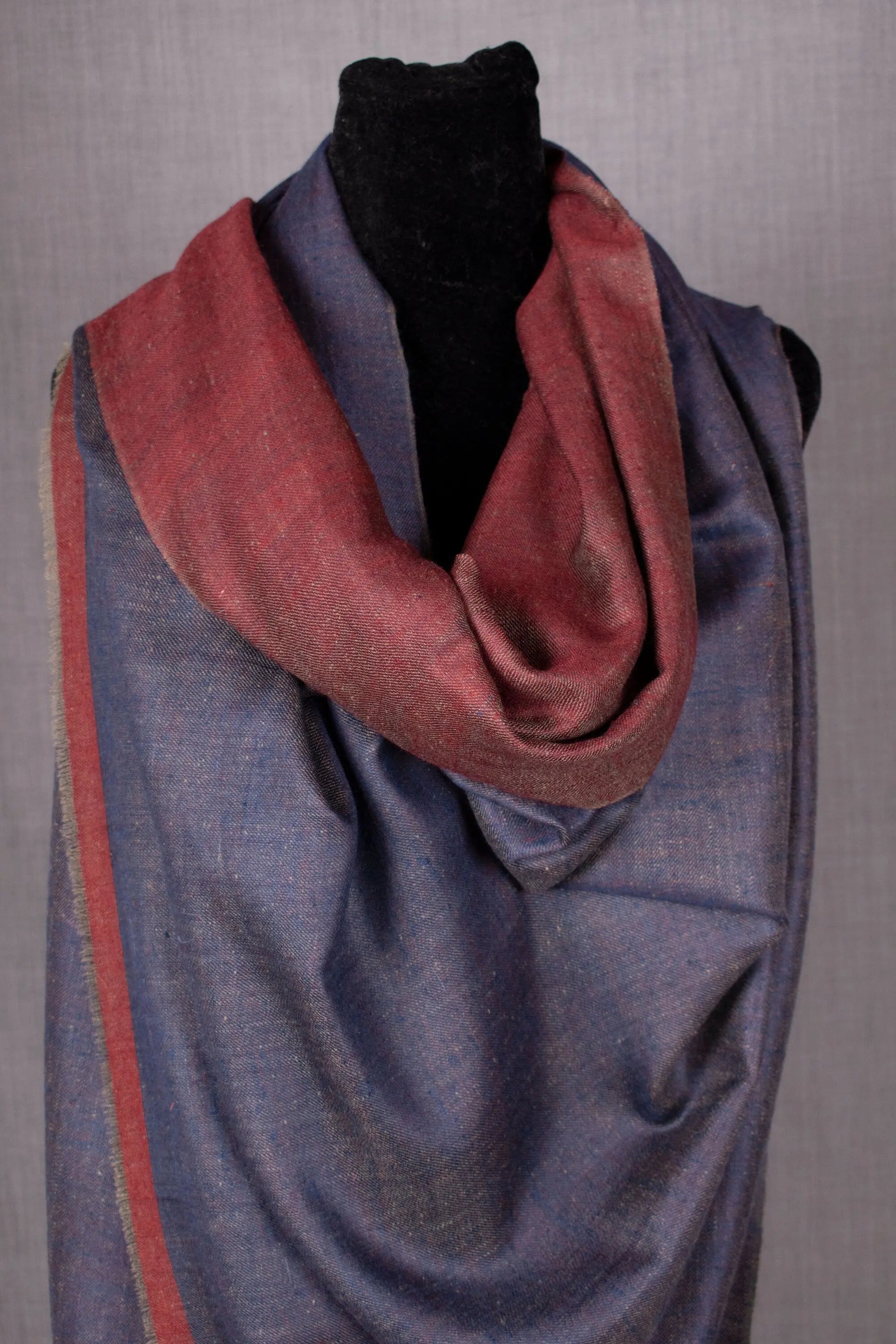 Tara Reversible Pashmina Wrap, Handwoven Cashmere 2 sided Shawl, Made in Kashmir, 40x80" Shahkaar