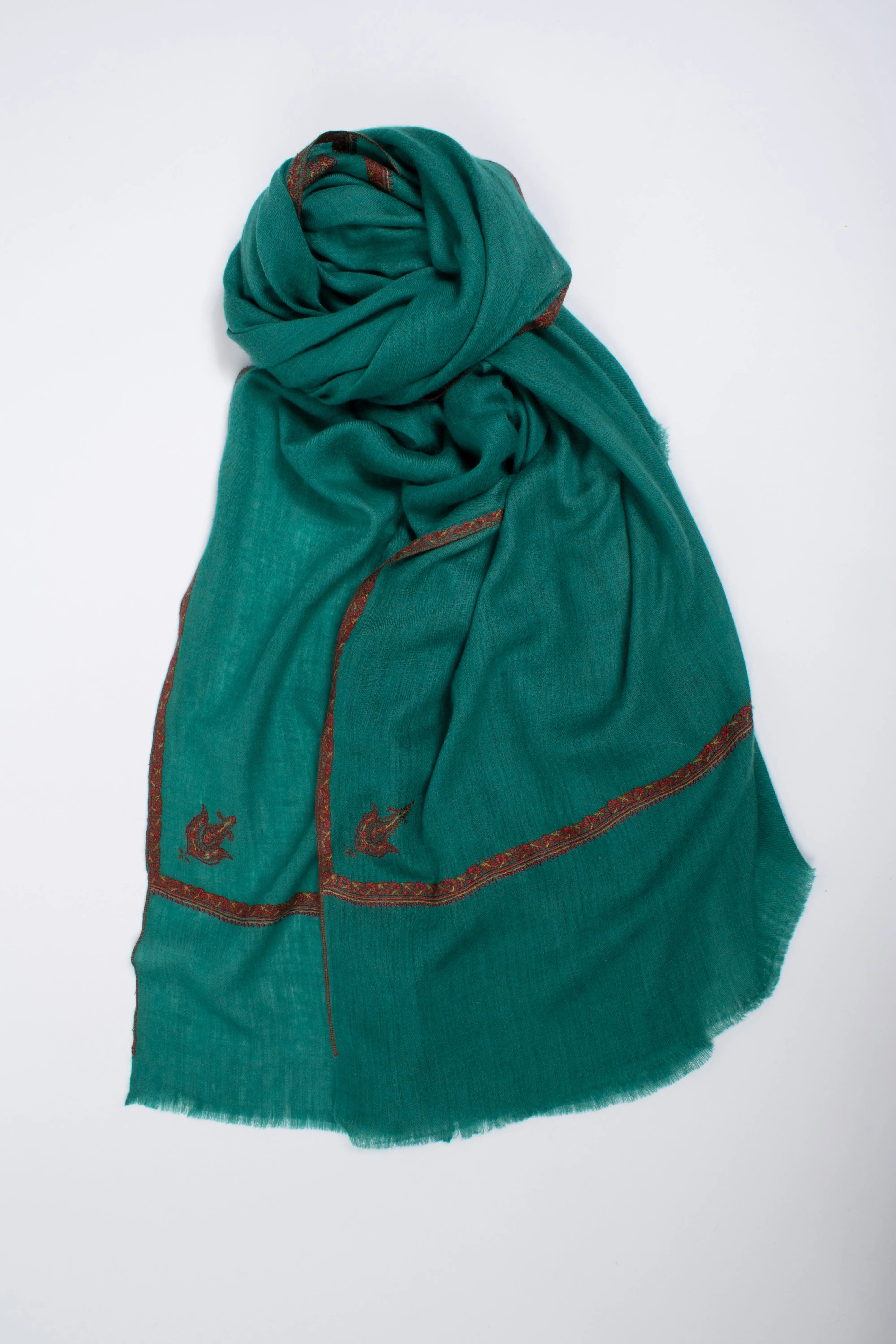 Teal green Travel Pashmina Shawl Shahkaar