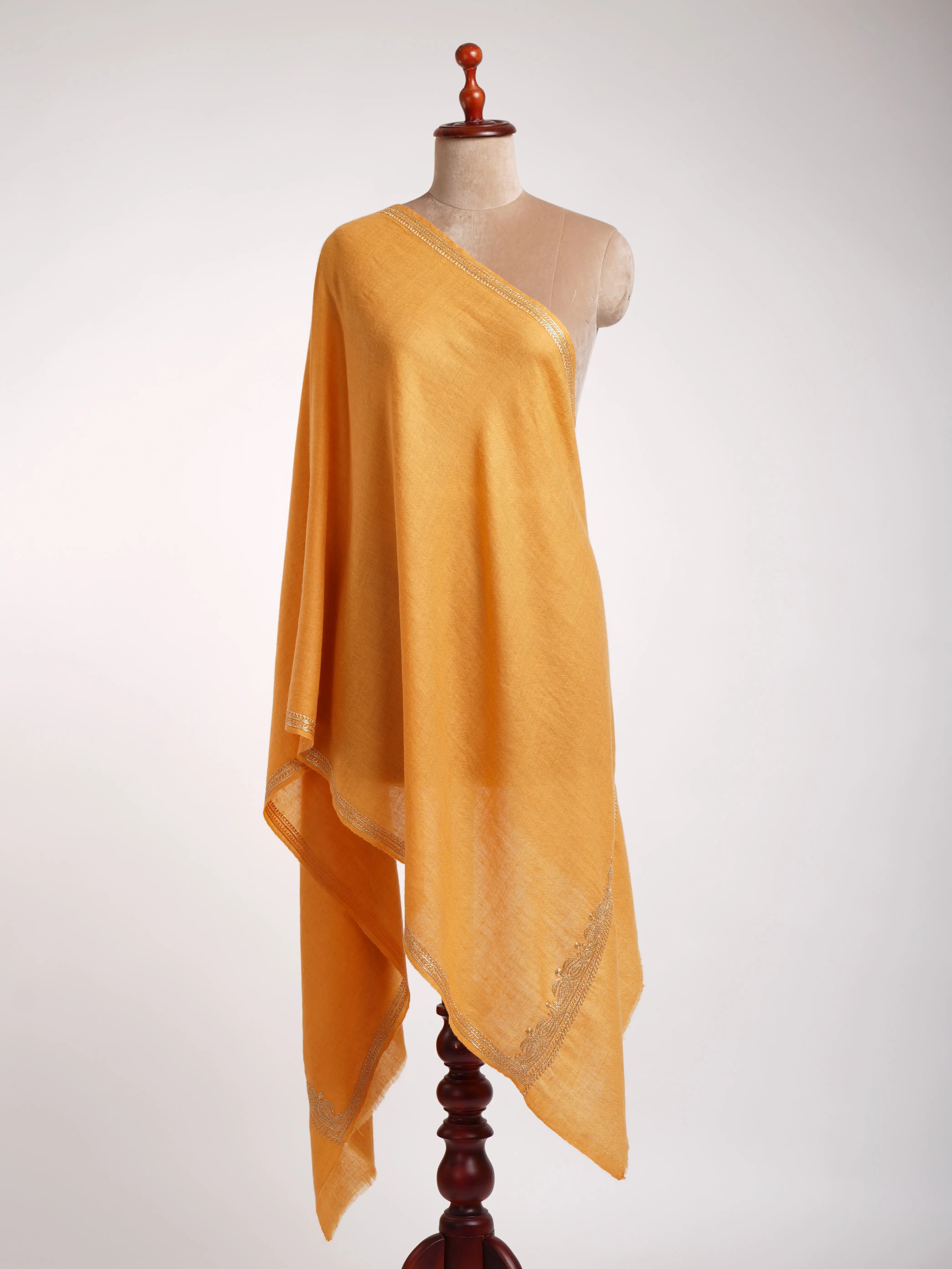 Tilla Embroidered Indian Cashmere Scarf Shahkaar