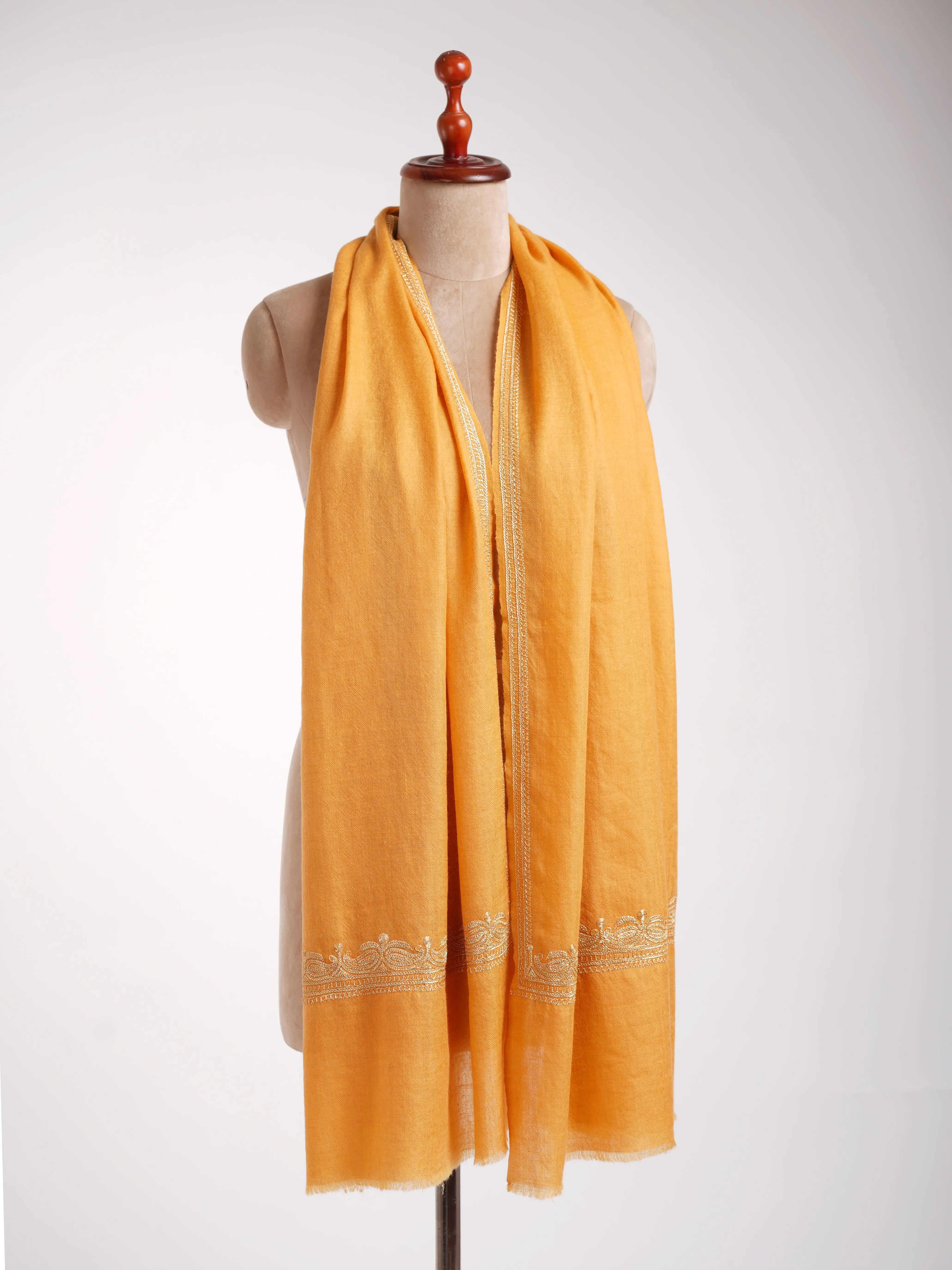 Tilla Embroidered Indian Cashmere Scarf Shahkaar