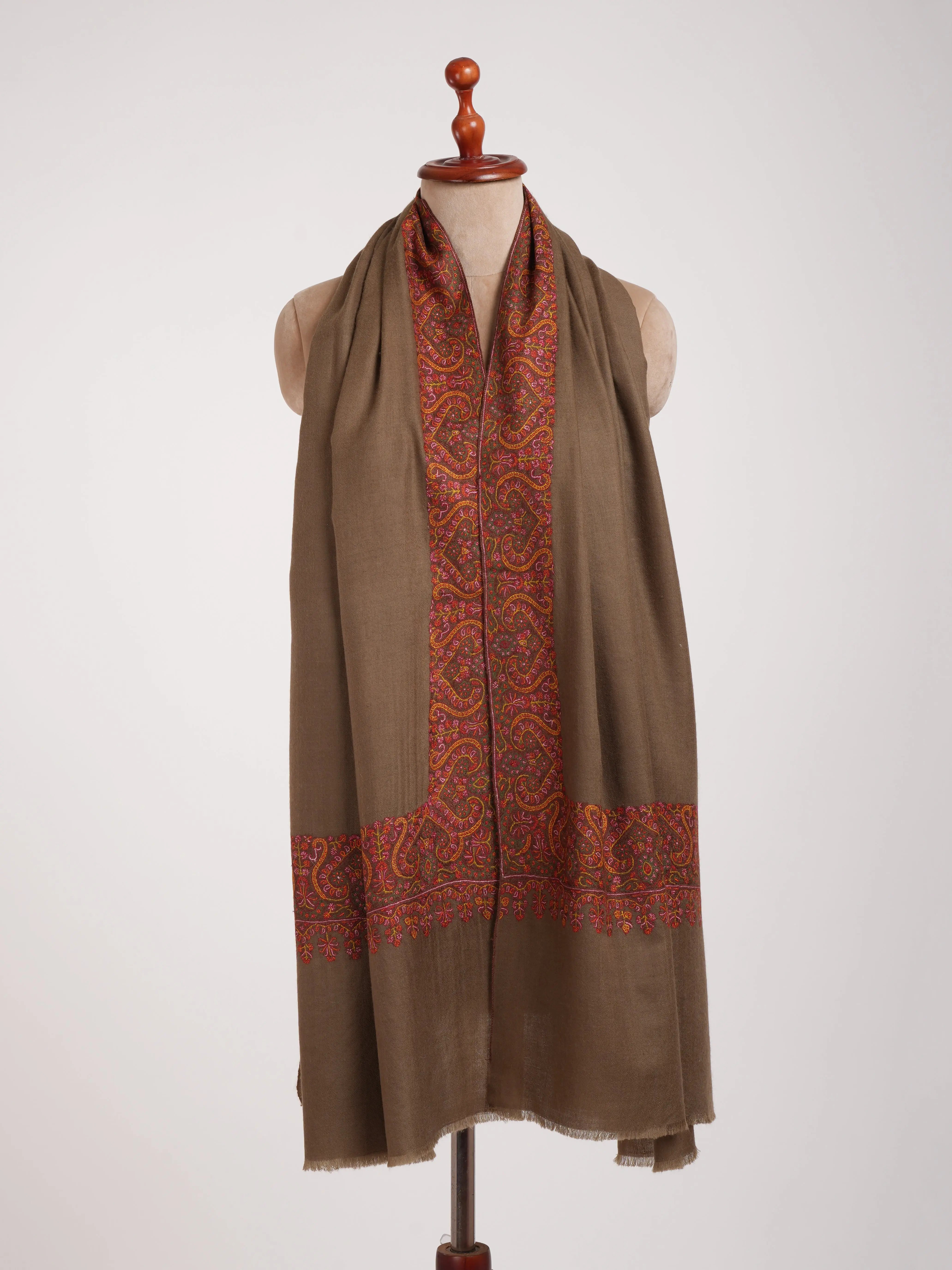 Toosh Color Daurdar Sozni Stitched Authentic Pashmina Shawl Shahkaar