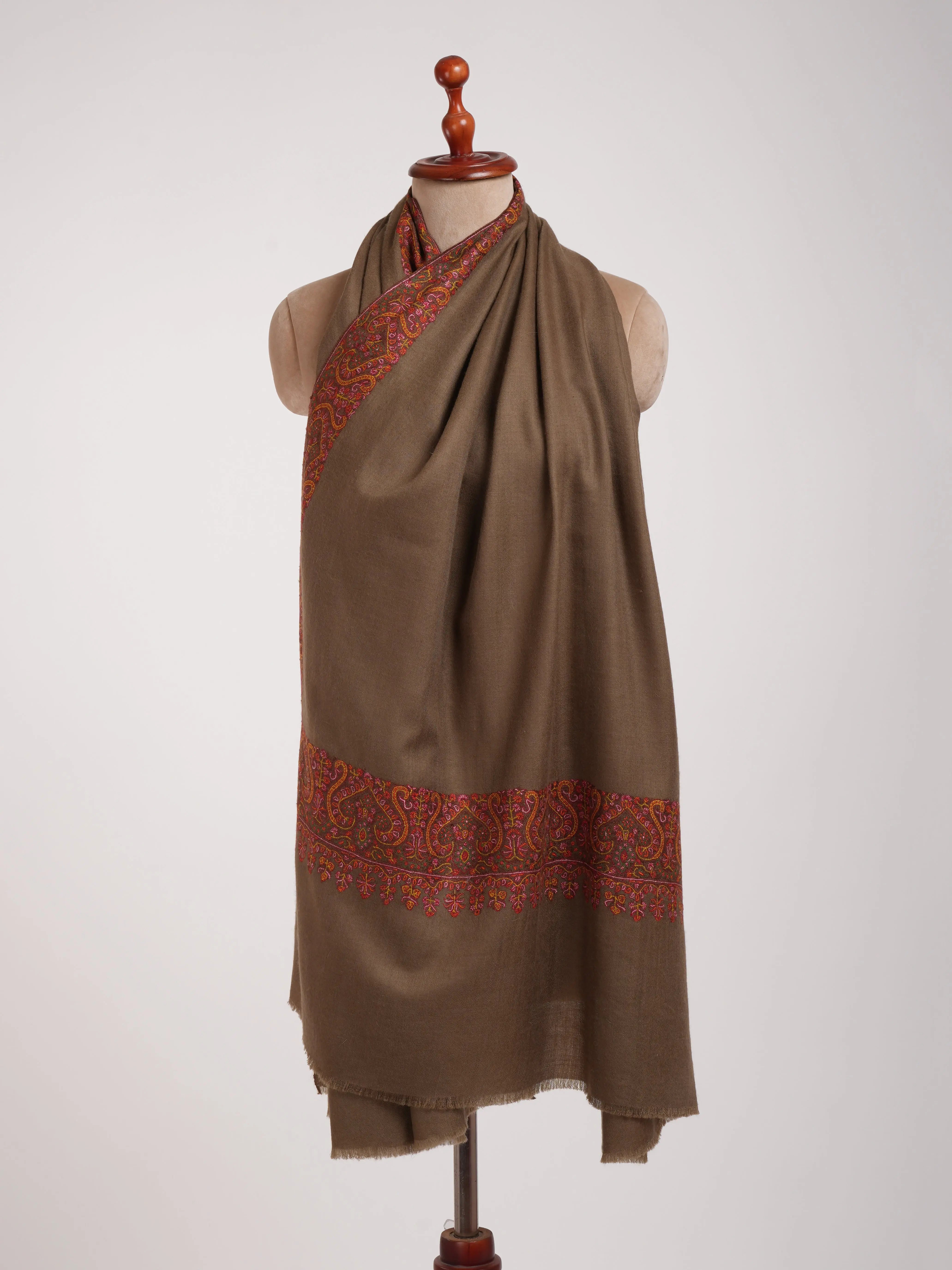 Toosh Color Daurdar Sozni Stitched Authentic Pashmina Shawl Shahkaar