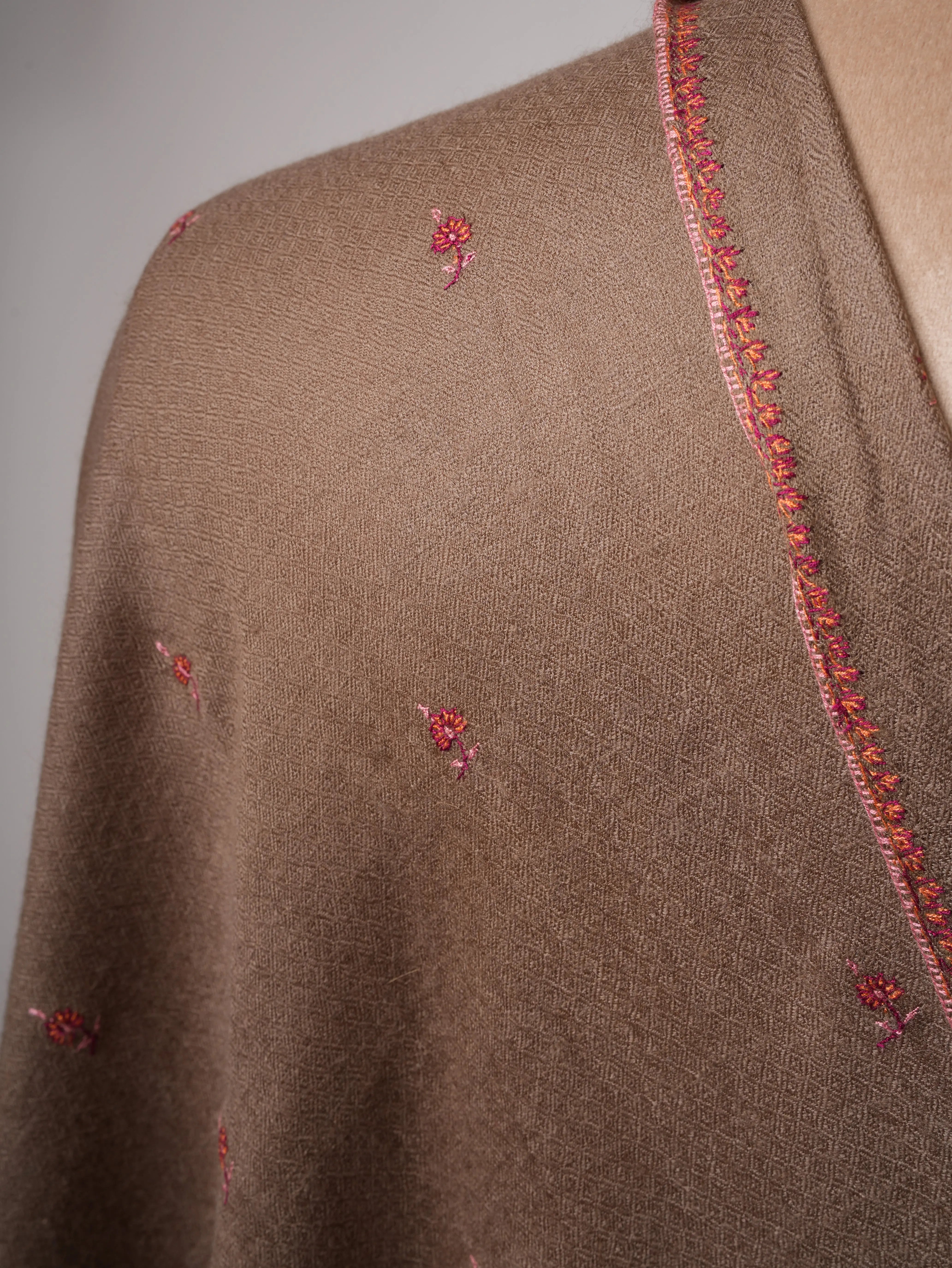 Toosh Color Indian Cashmere Scarf with Buteh Embroidery – Baby Soft Shahkaar