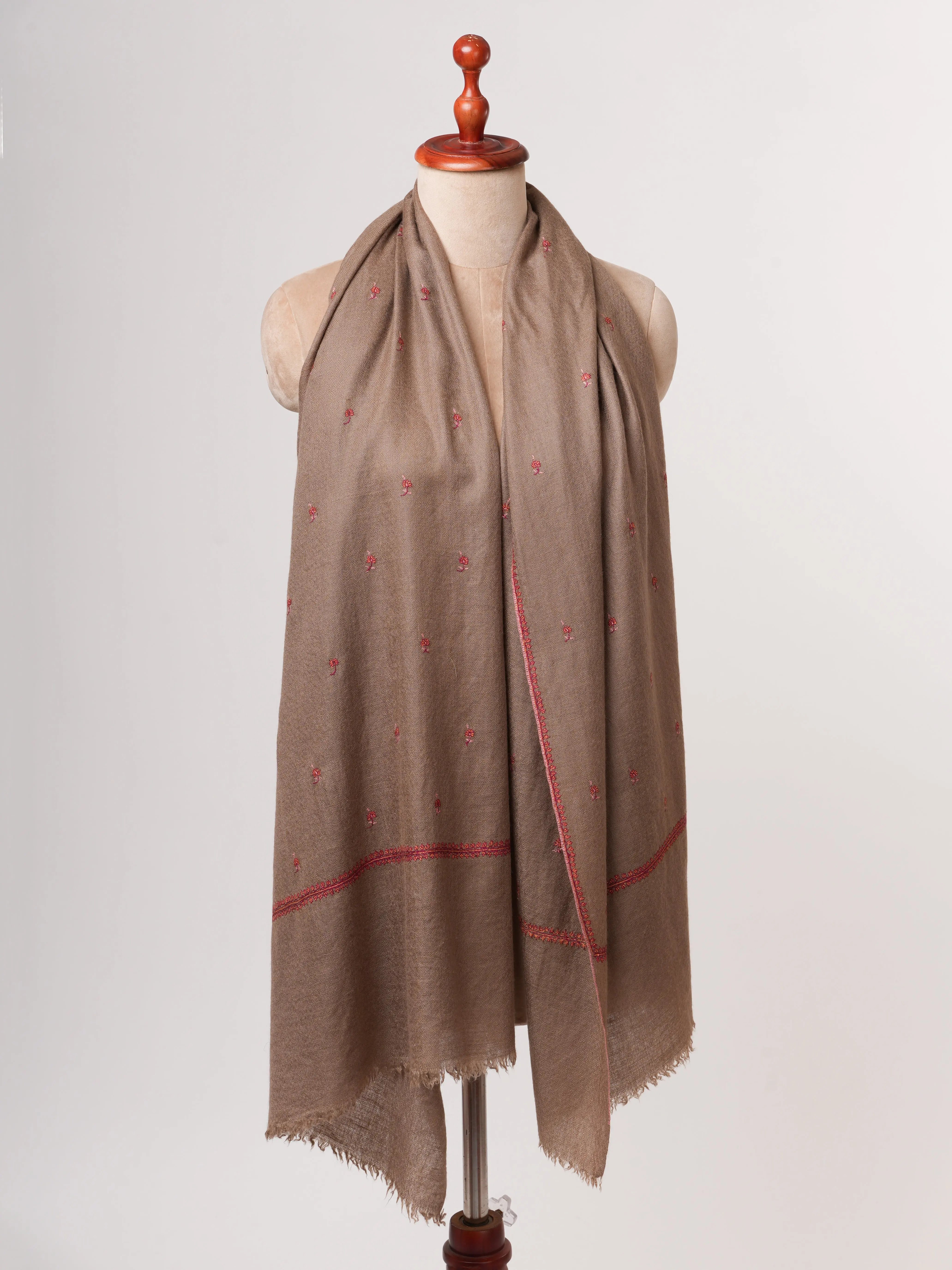 Toosh Color Indian Cashmere Scarf with Buteh Embroidery – Baby Soft Shahkaar