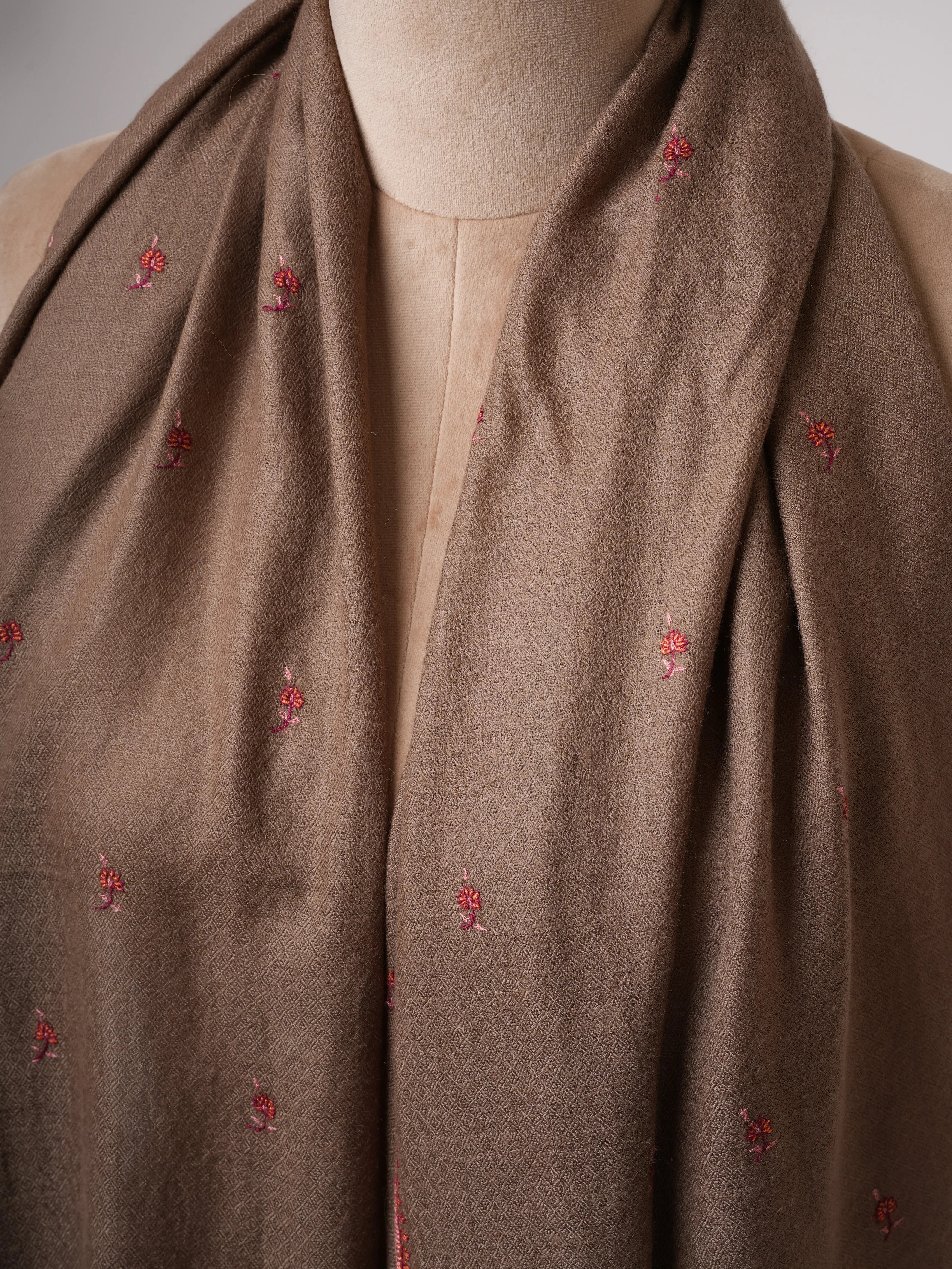 Toosh Color Indian Cashmere Scarf with Buteh Embroidery – Baby Soft Shahkaar
