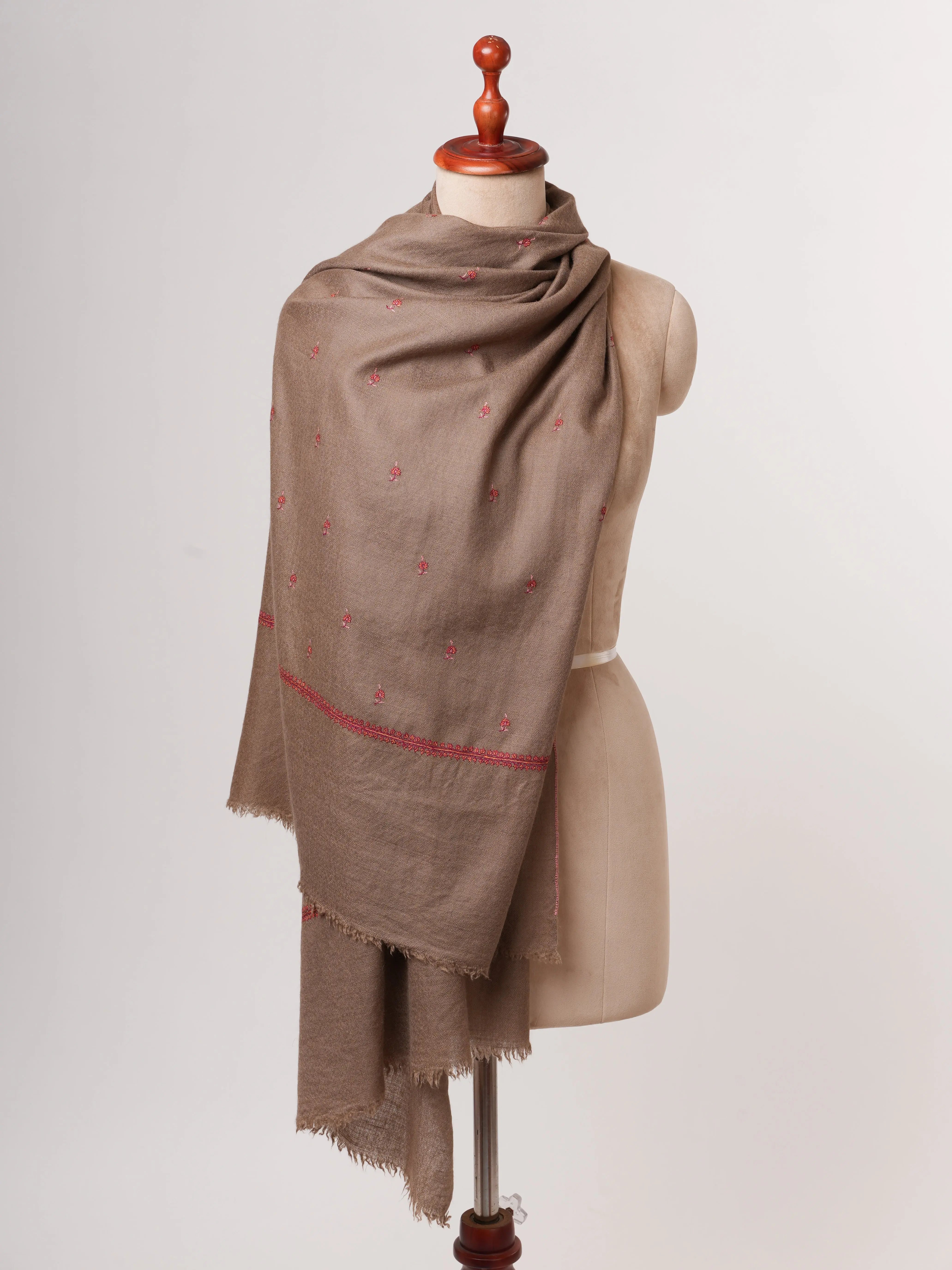 Toosh Color Indian Cashmere Scarf with Buteh Embroidery – Baby Soft Shahkaar