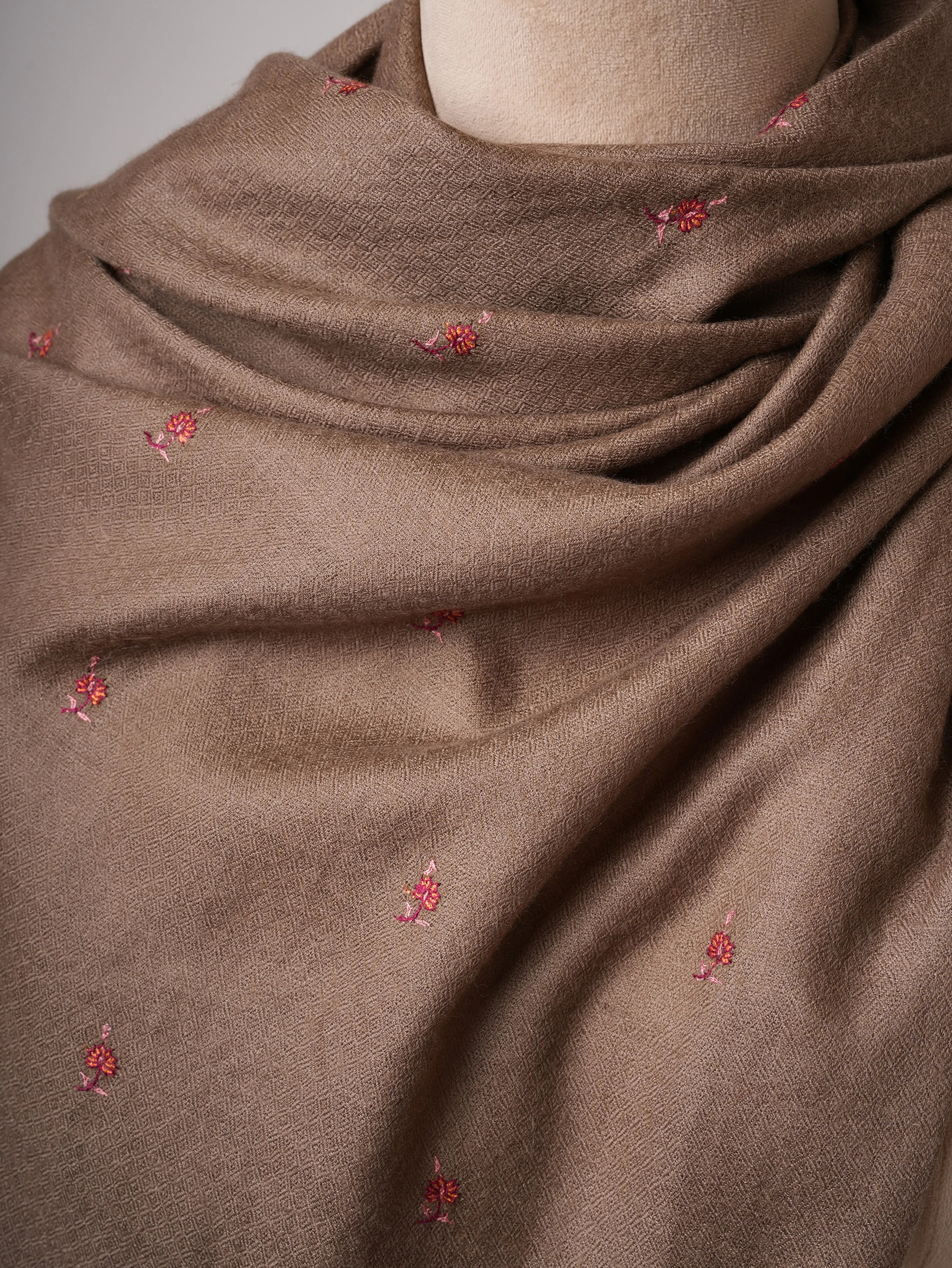 Toosh Color Indian Cashmere Scarf with Buteh Embroidery – Baby Soft Shahkaar