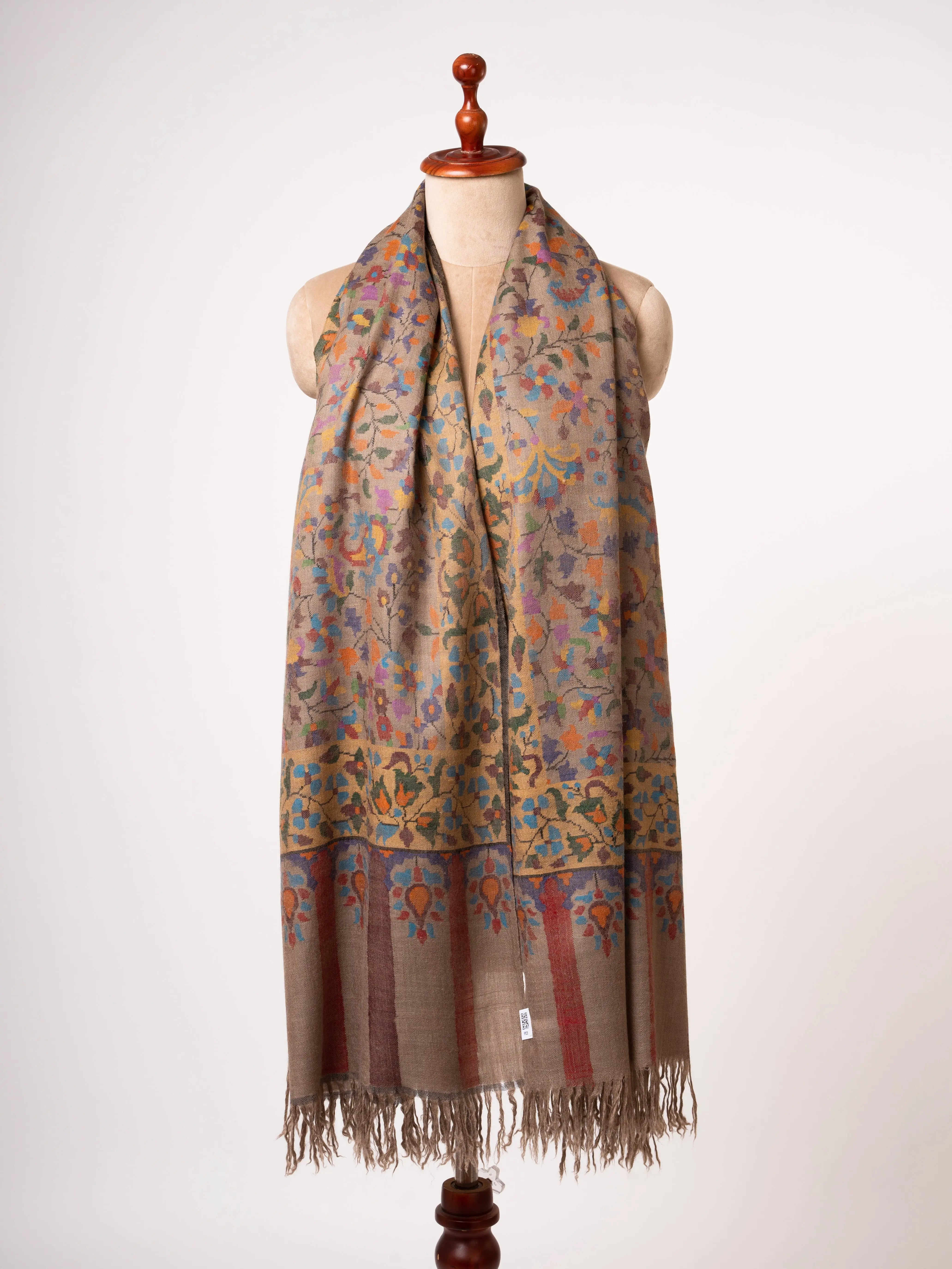 Toosh Color Kani Pashmina Shawl with Intricate Handwoven Motifs Shahkaar