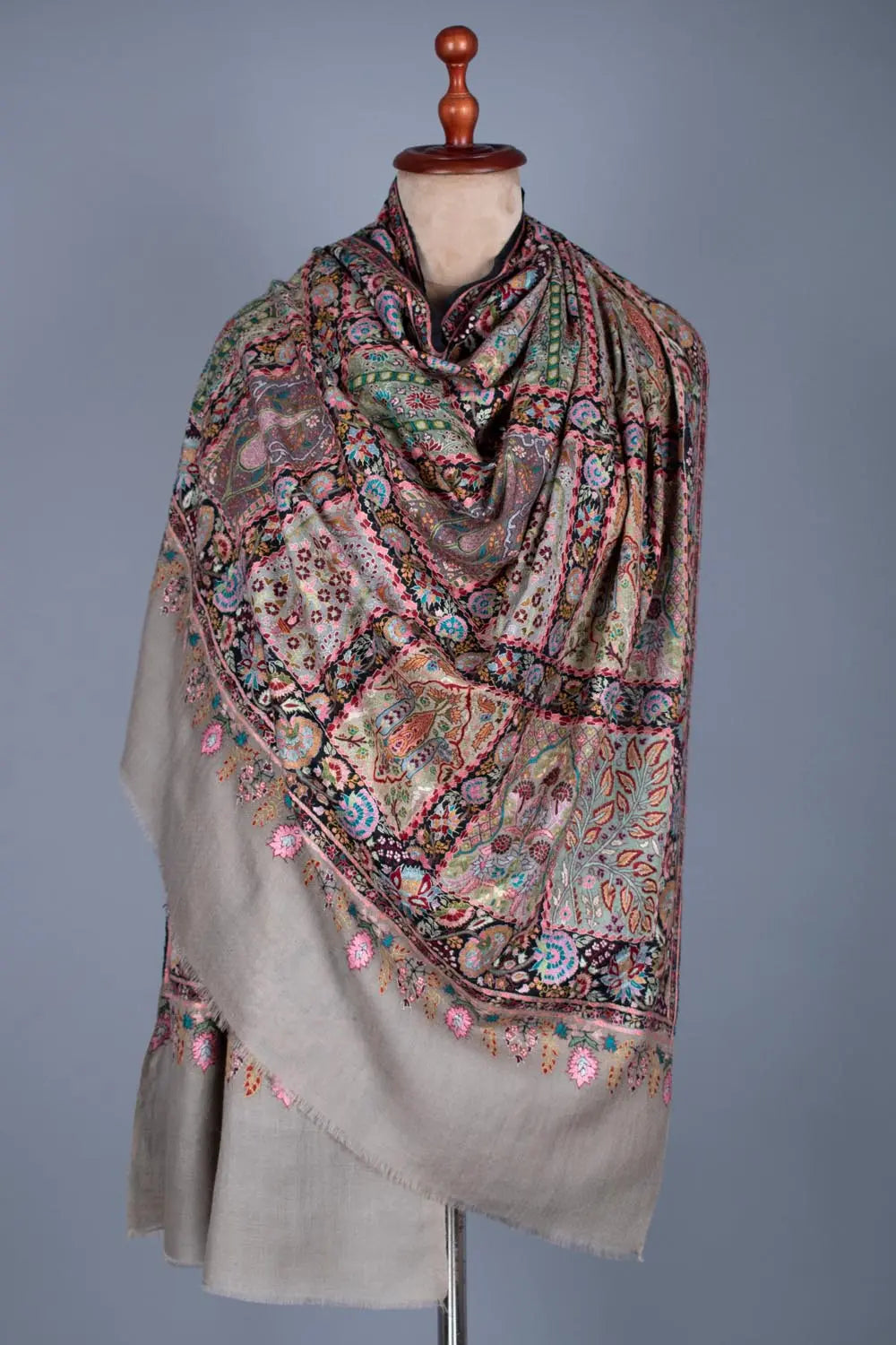 Wedding Pashmina Jamavar Shawl - INDIGO Shahkaar