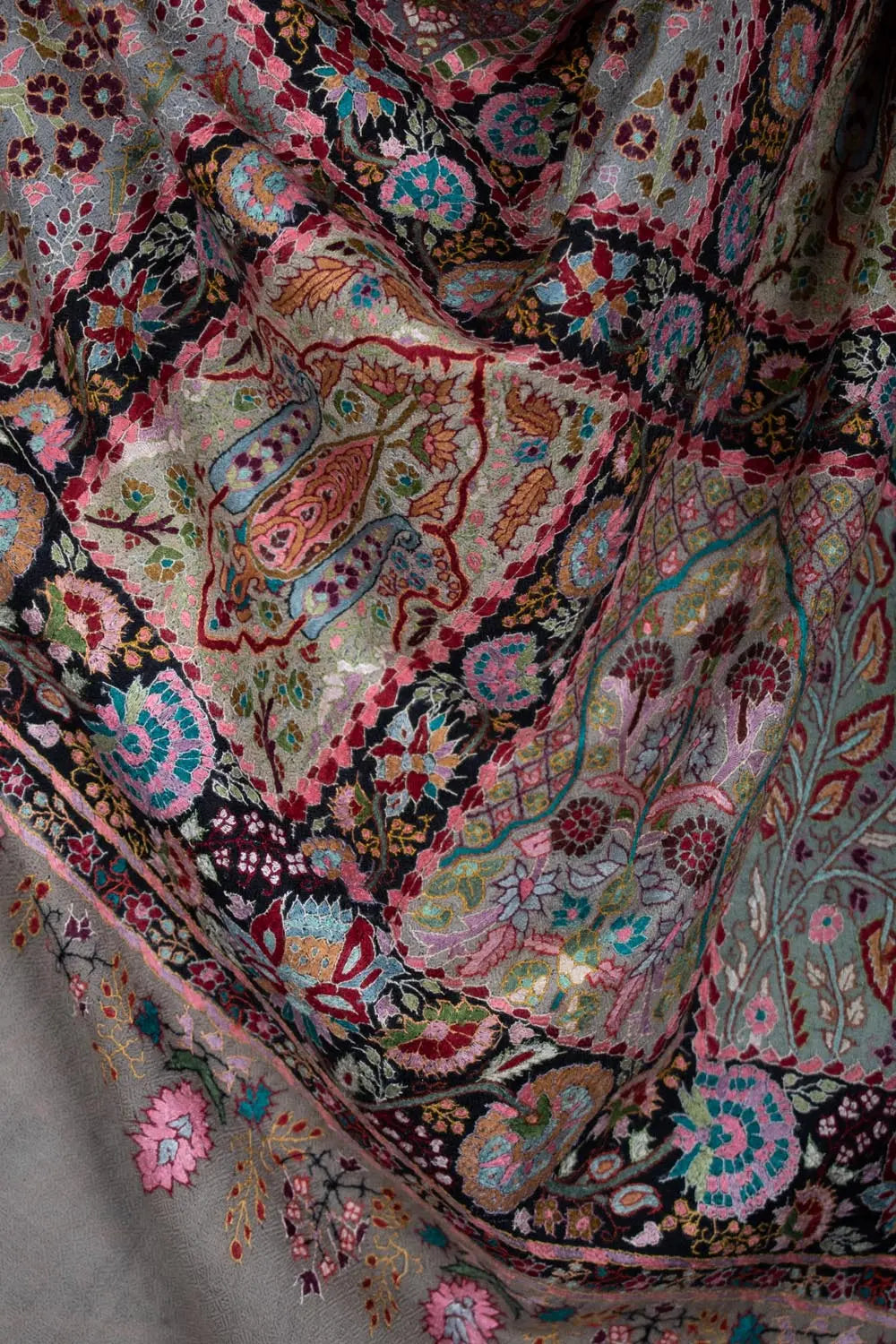Wedding Pashmina Jamavar Shawl - INDIGO Shahkaar