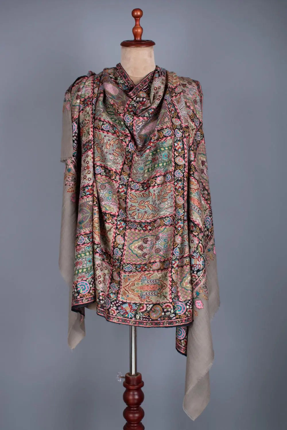 Wedding Pashmina Jamavar Shawl - INDIGO Shahkaar