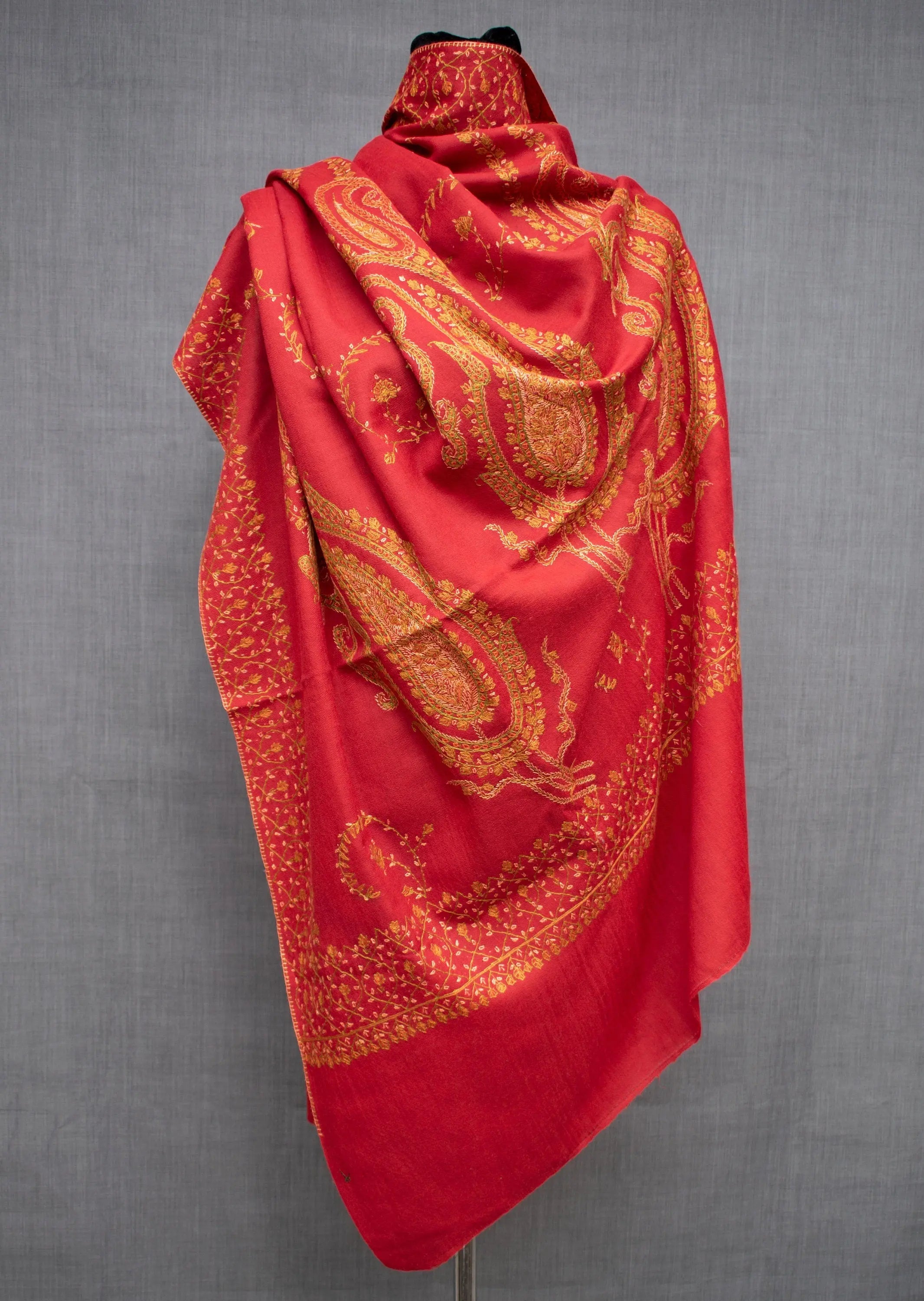 Woollen Shawl Kashmiri Hand Needlework Embroidery | Fine Wool Shahkaar