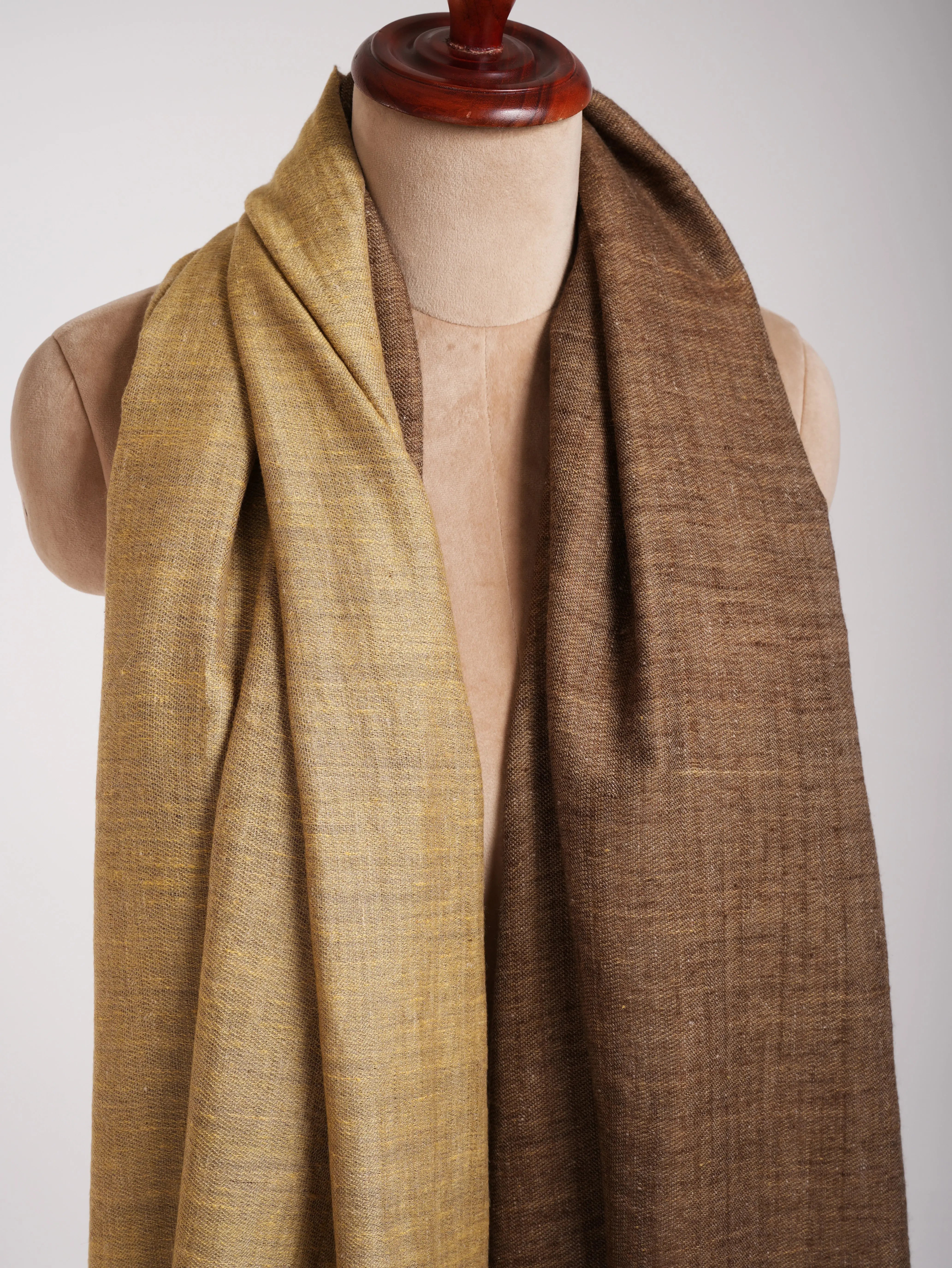 XL Handloomed Macchiato Dorukha Pashmina Shawl Shahkaar