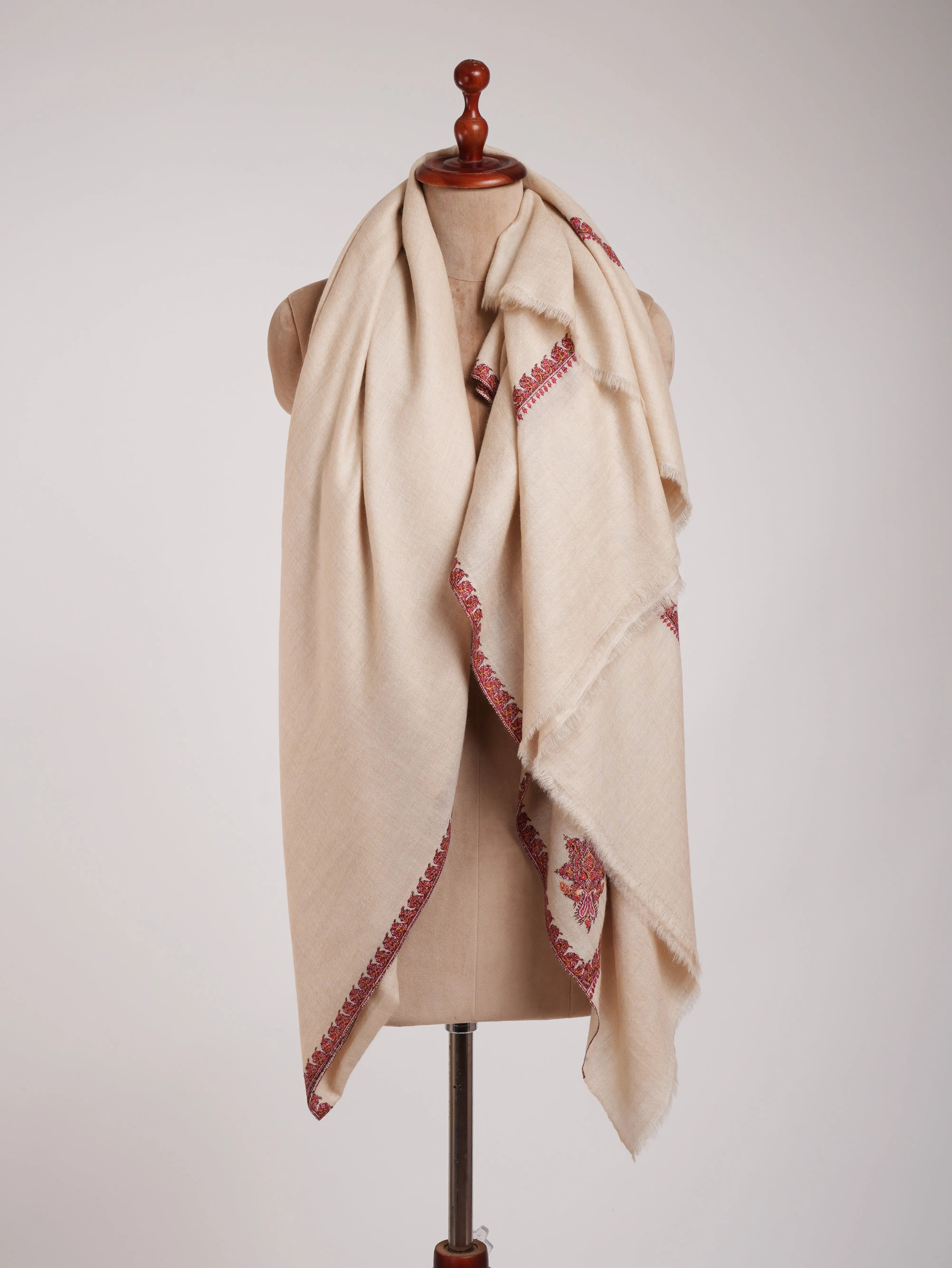 XL Hashia Embroidered Original Pashmina Shawl Shahkaar