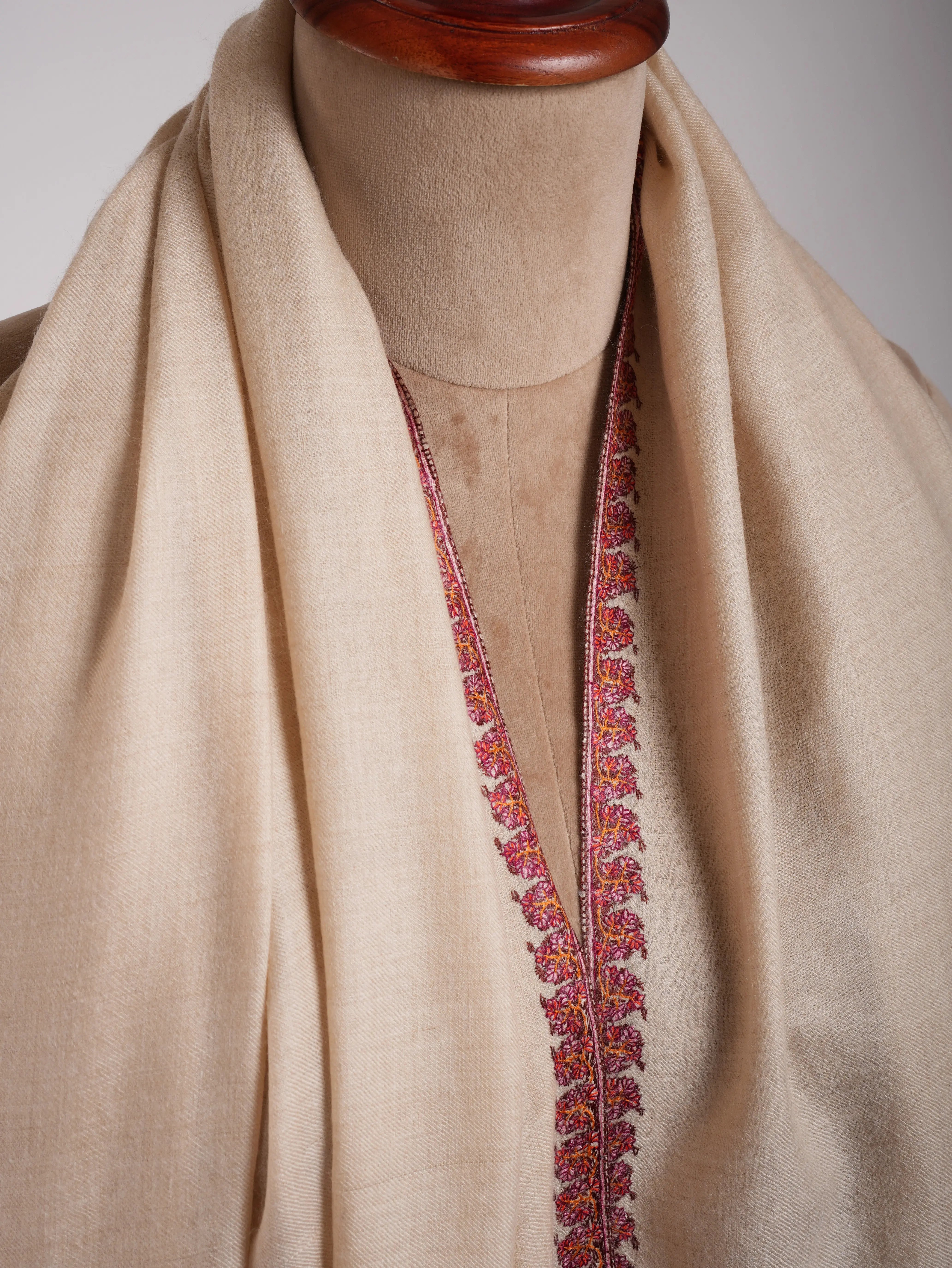 XL Hashia Embroidered Original Pashmina Shawl Shahkaar