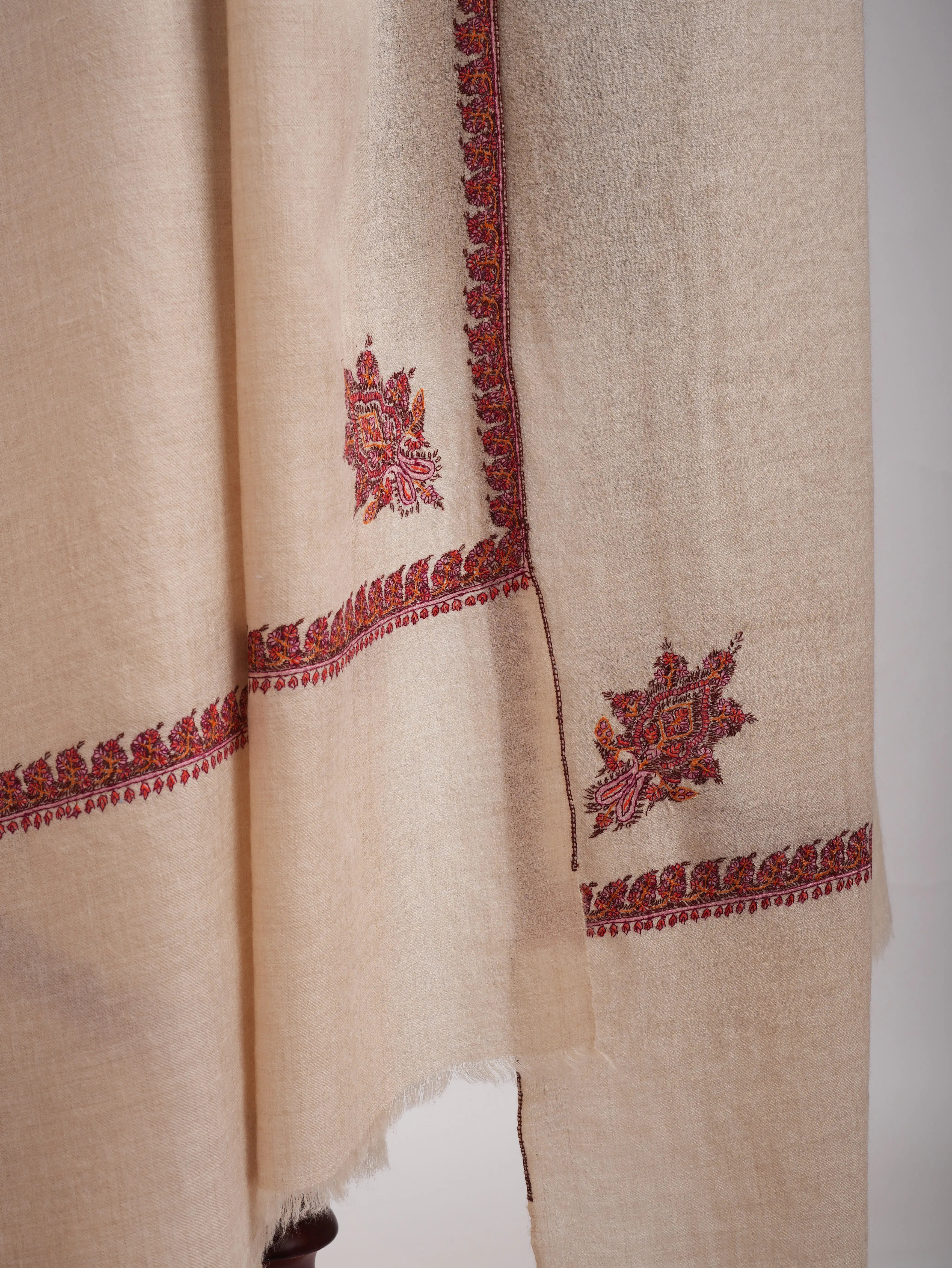 XL Hashia Embroidered Original Pashmina Shawl Shahkaar