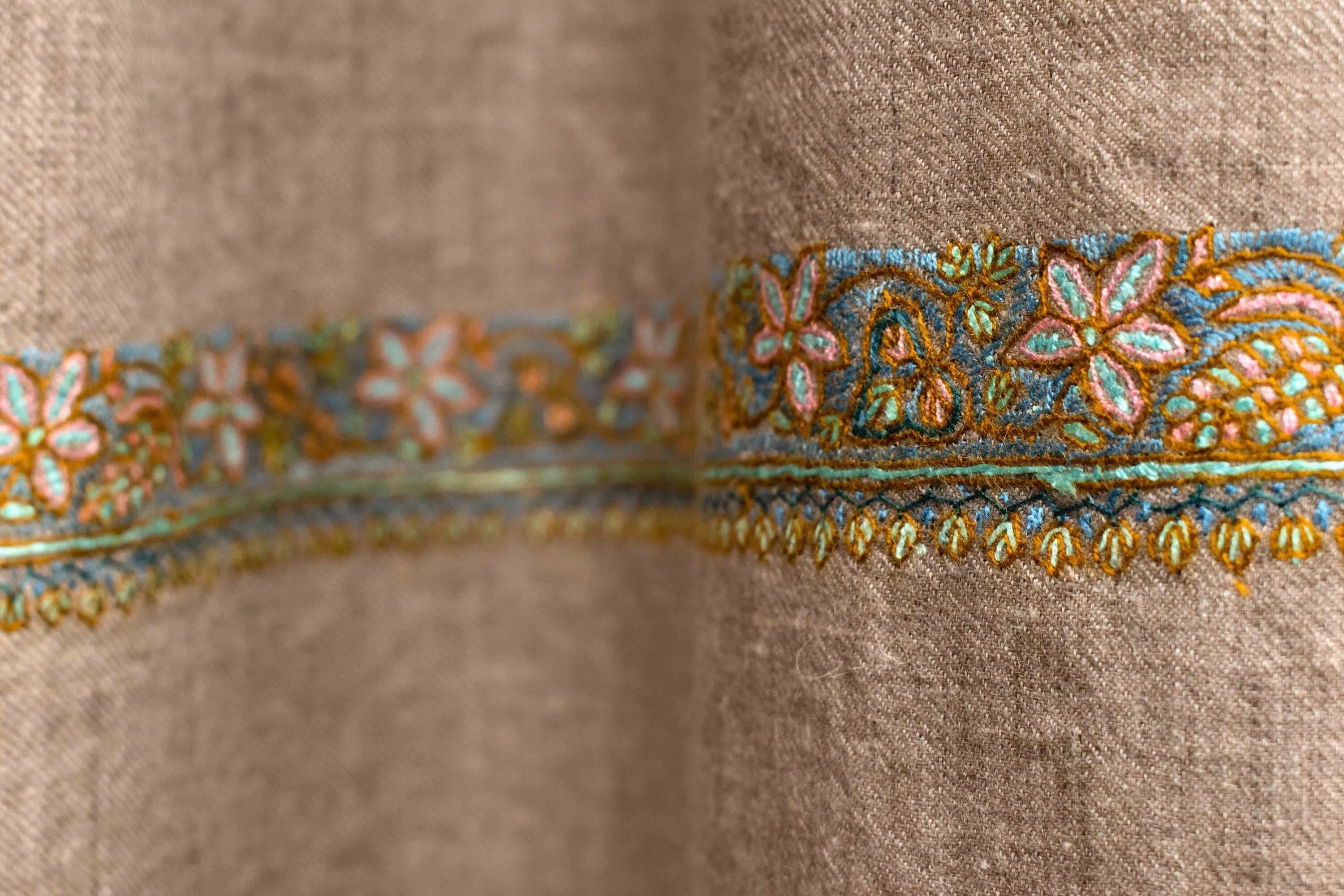 XL Pashmina Embroidered Shawl, Travel Wrap, Handwoven, Hand Embroidery, Pure Pashmina, 54x108" Shahkaar