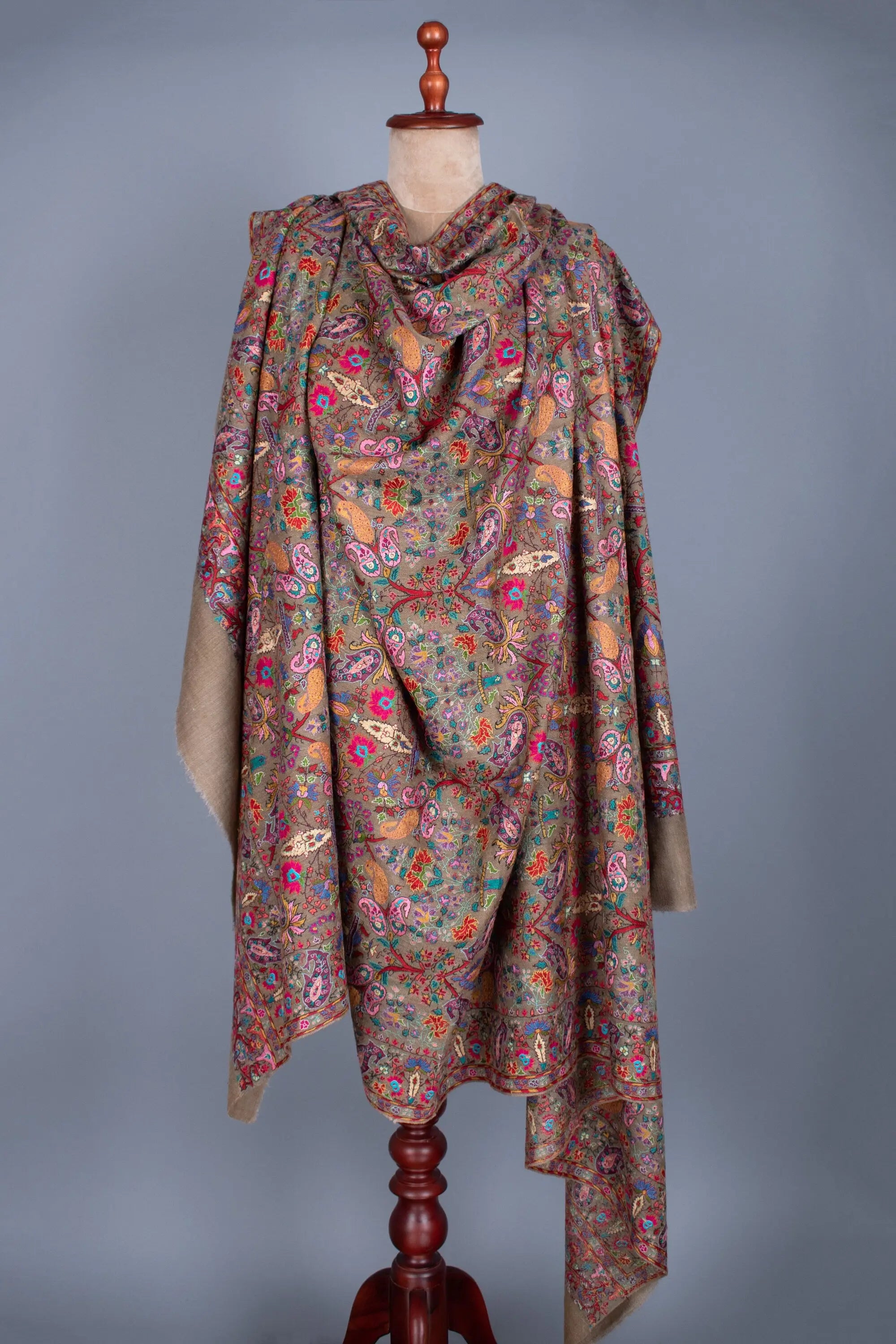 XL Pure Pashmina Shawl, Authentic Handmade Wrap, Oversized Shawl, Travel Wrap, Extra Large Shawls, Natural Wraps, 54x108" - DAVIE Shahkaar