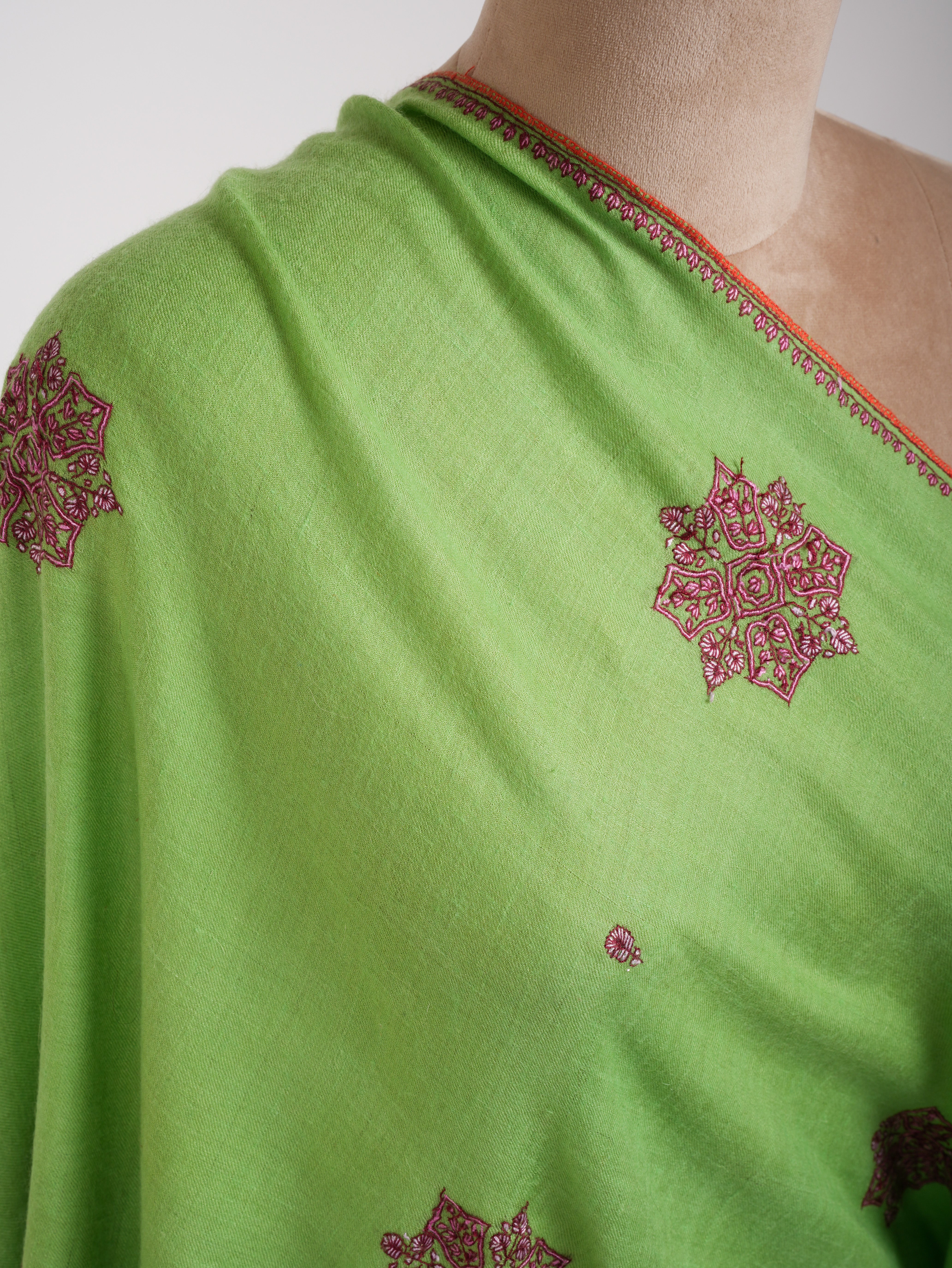 Booti Embroidered Love Bird Color Pure Pashmina Shawl