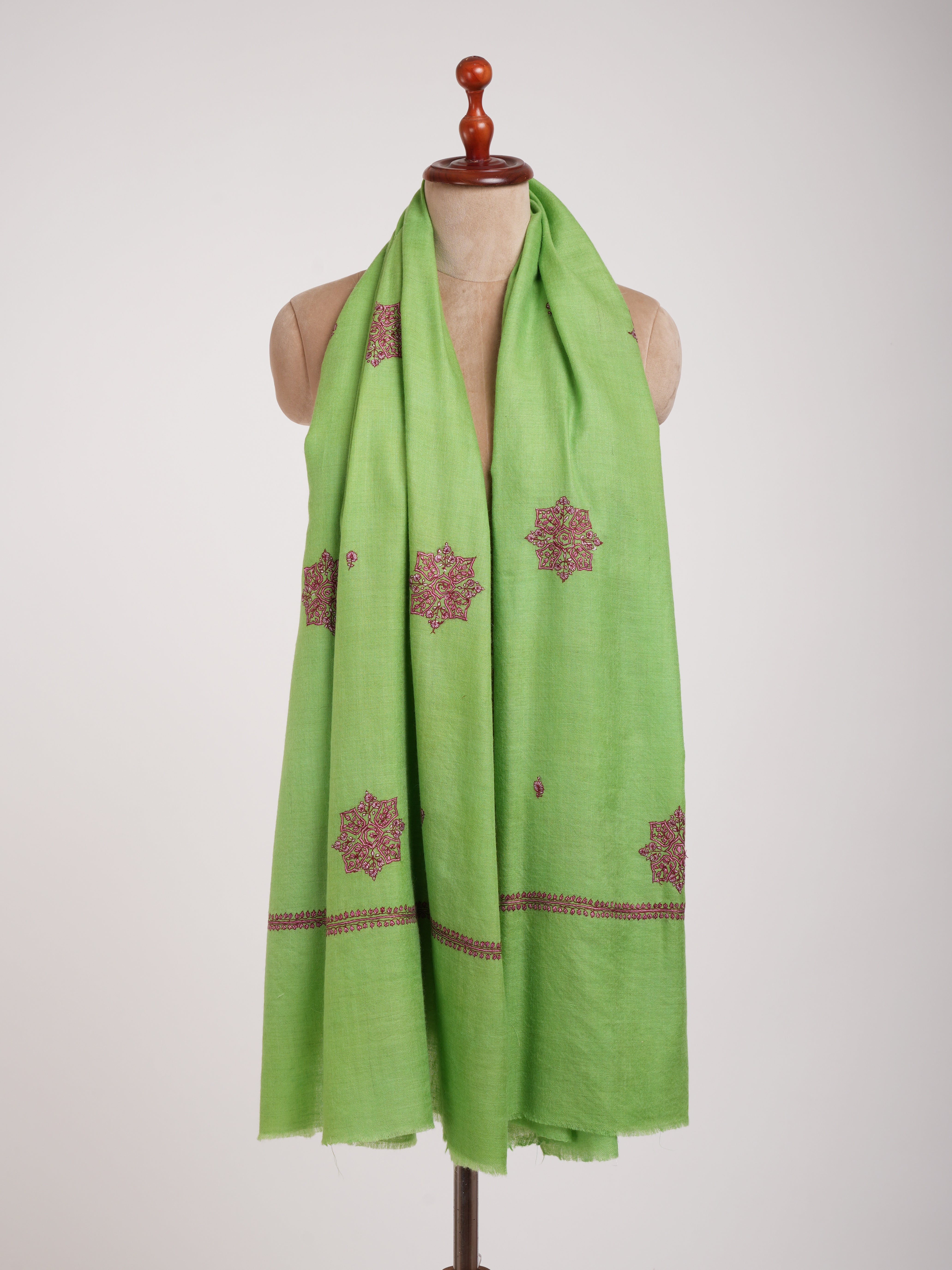 Booti Embroidered Love Bird Color Pure Pashmina Shawl