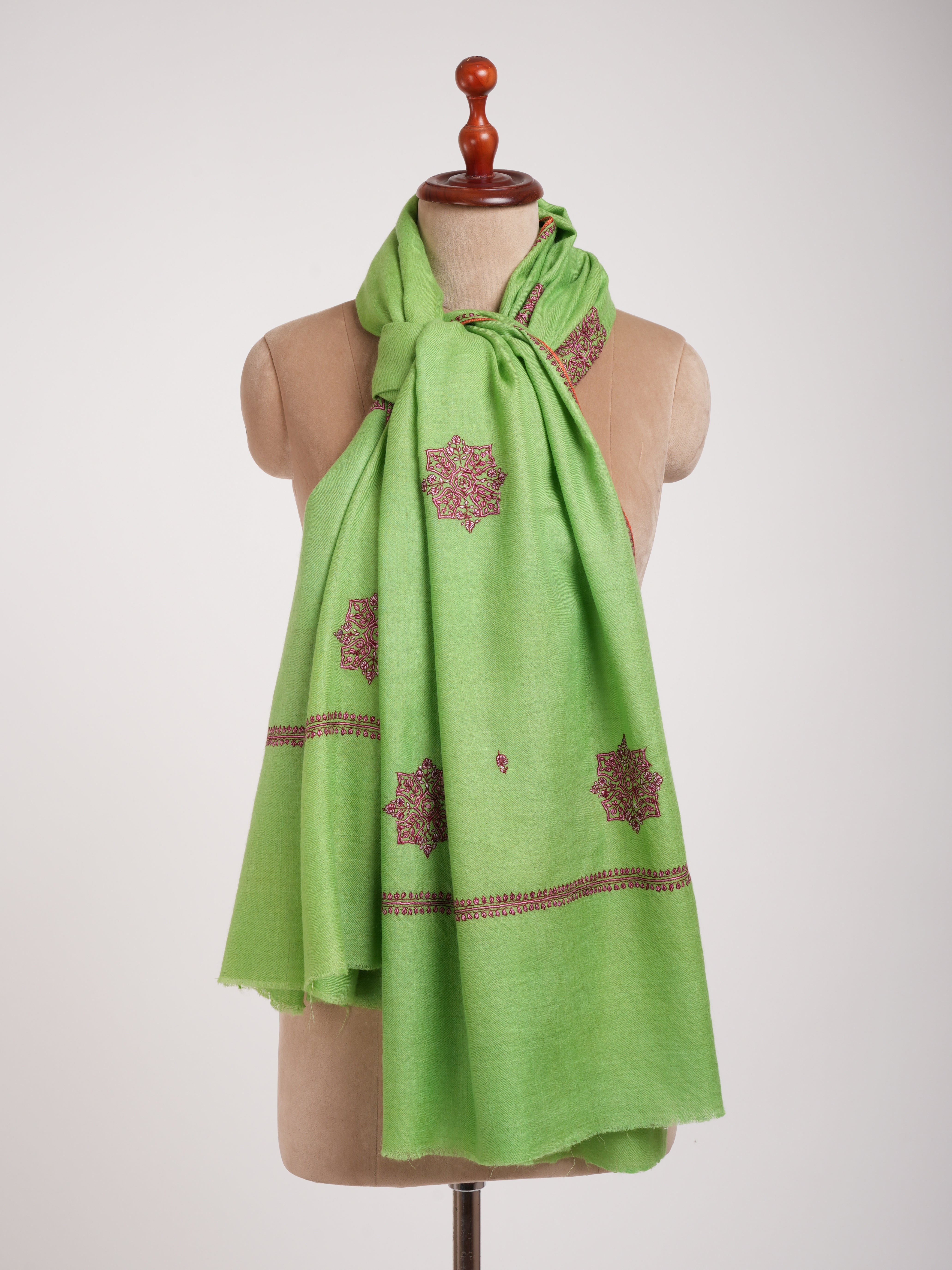 Booti Embroidered Love Bird Color Pure Pashmina Shawl