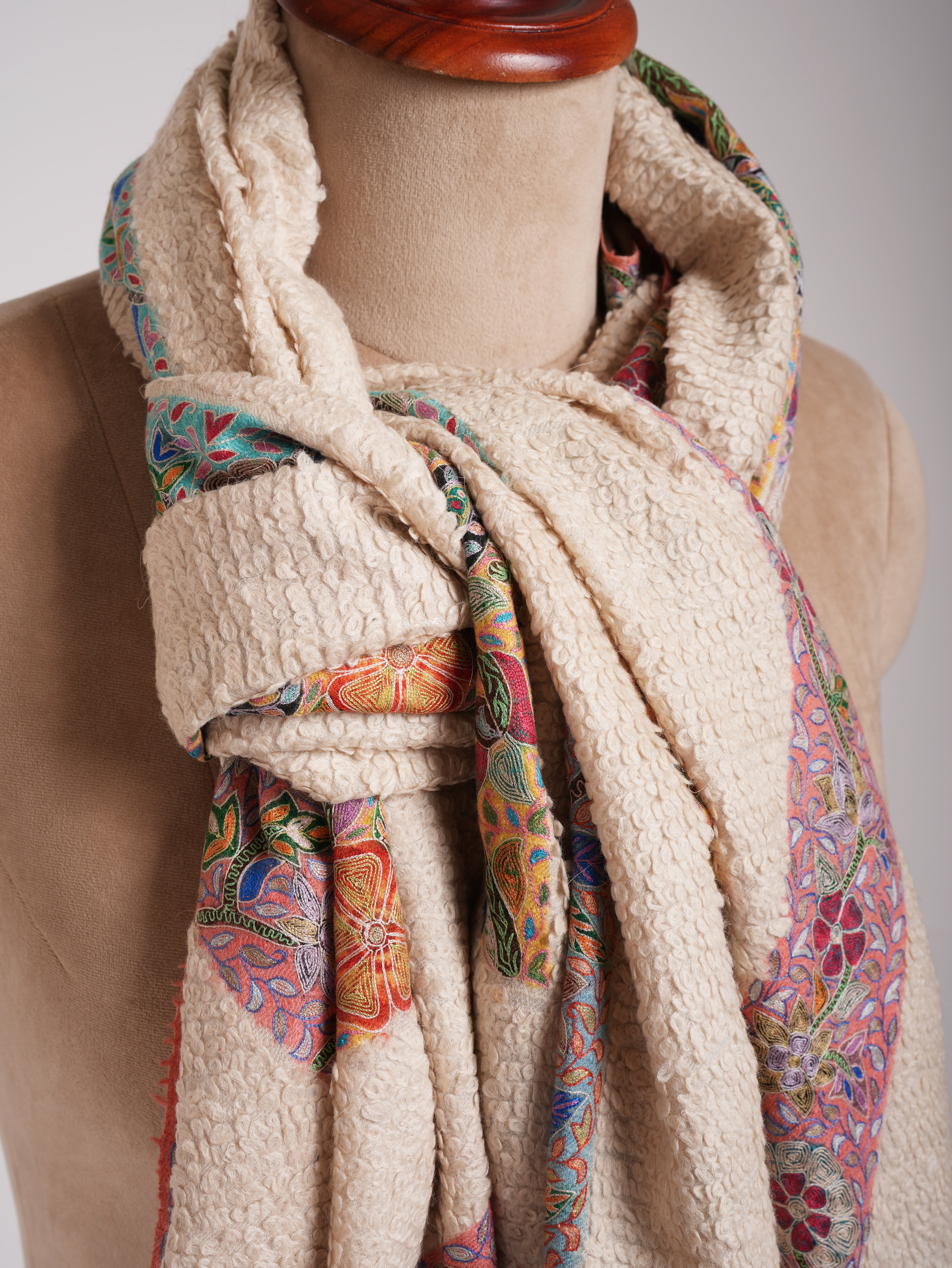Weave testurita Kalamkari unica nel suo genere Pashmina Wrap