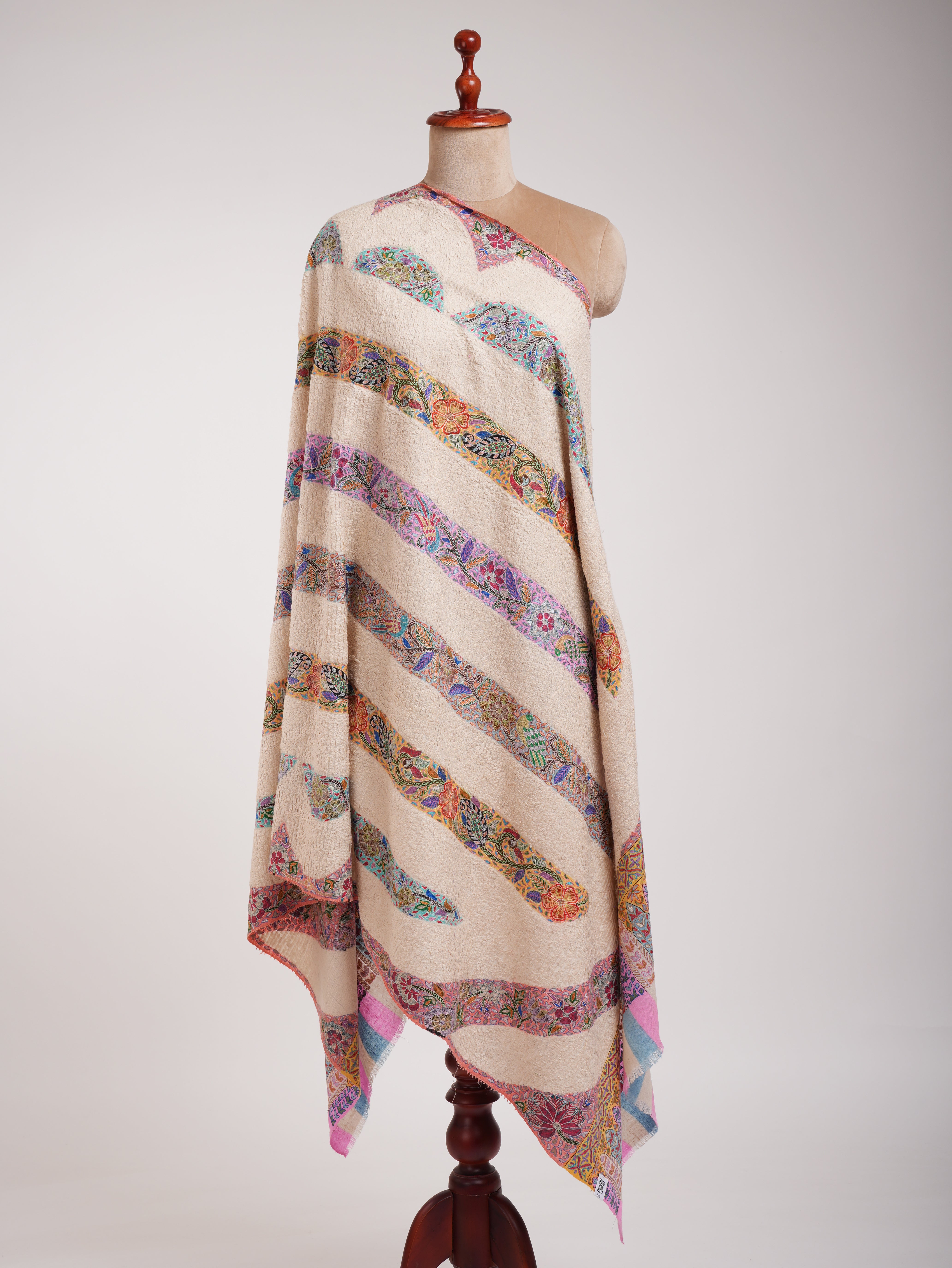 Weave testurita Kalamkari unica nel suo genere Pashmina Wrap