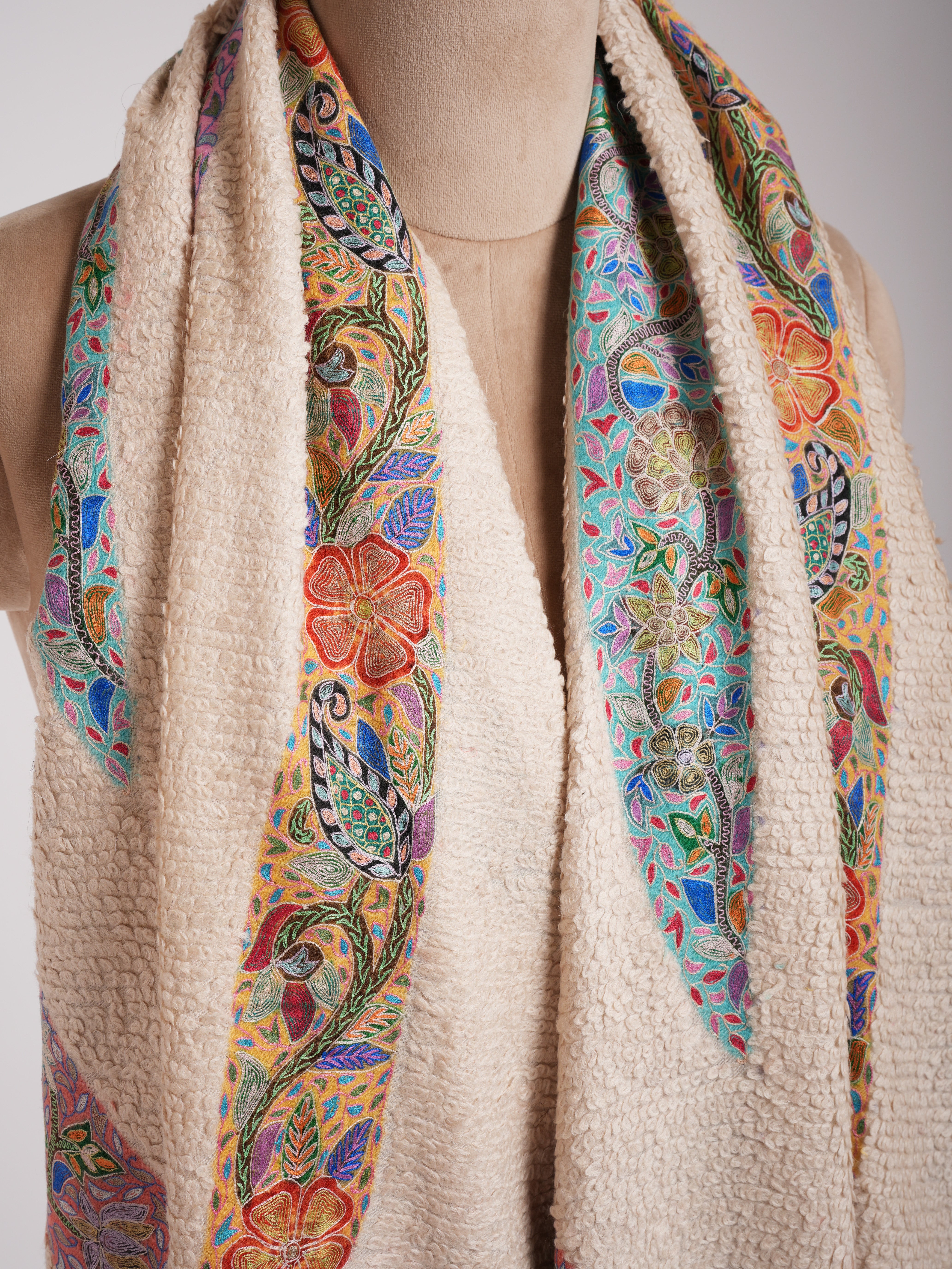 Weave testurita Kalamkari unica nel suo genere Pashmina Wrap