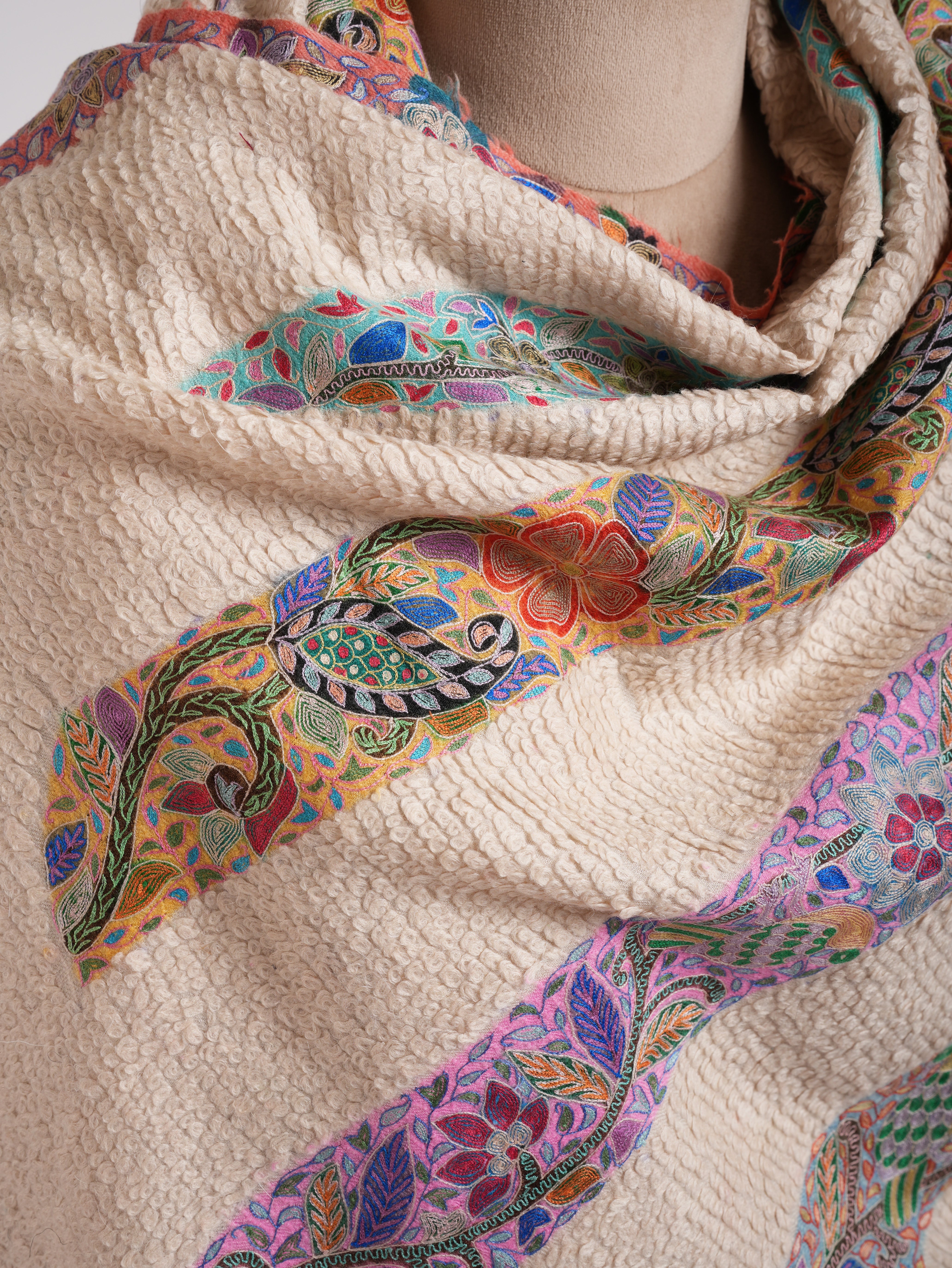 Weave testurita Kalamkari unica nel suo genere Pashmina Wrap