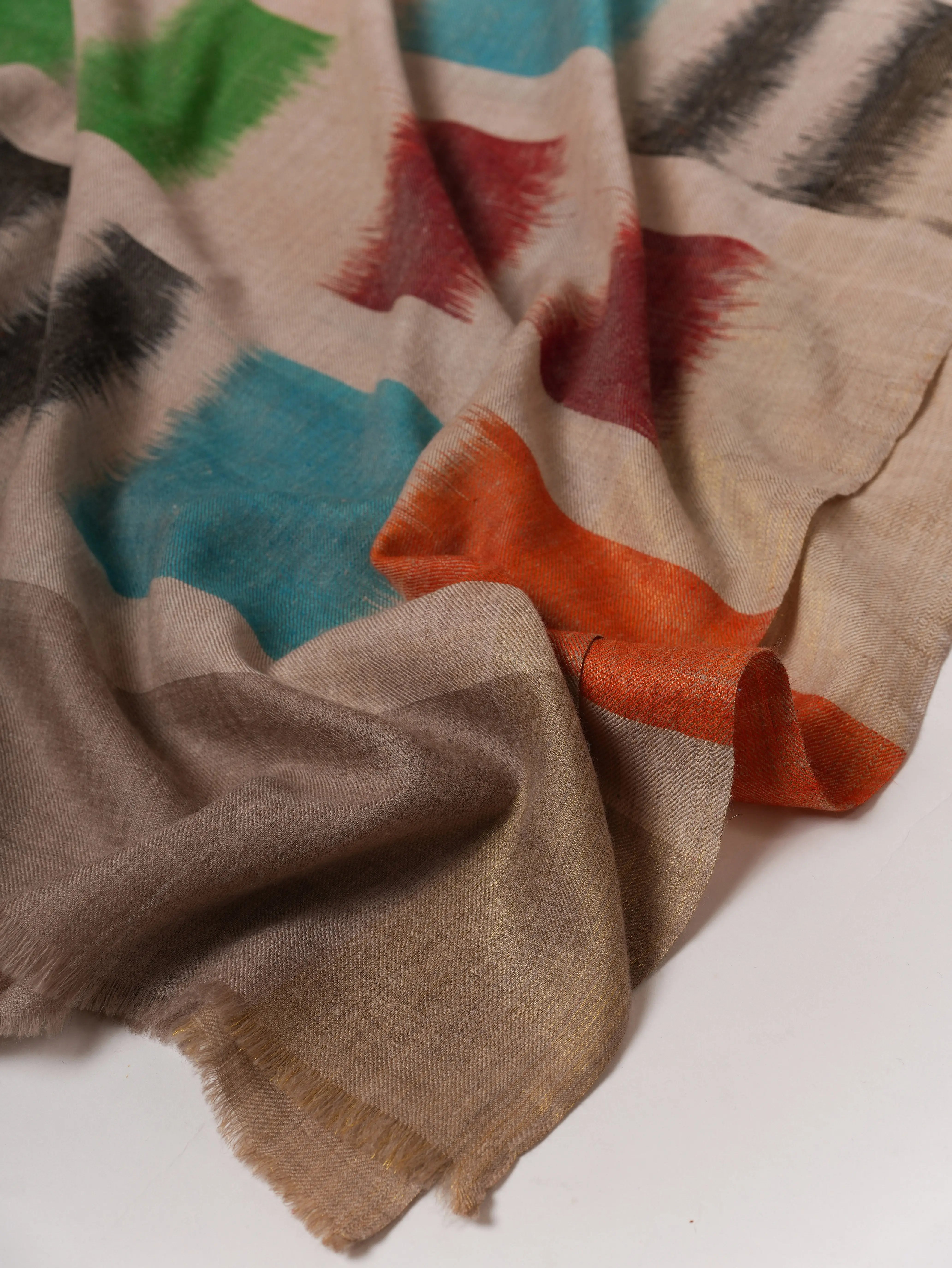 El Dokuması İkat Tüyü Soft Otantik Paşmina Şal