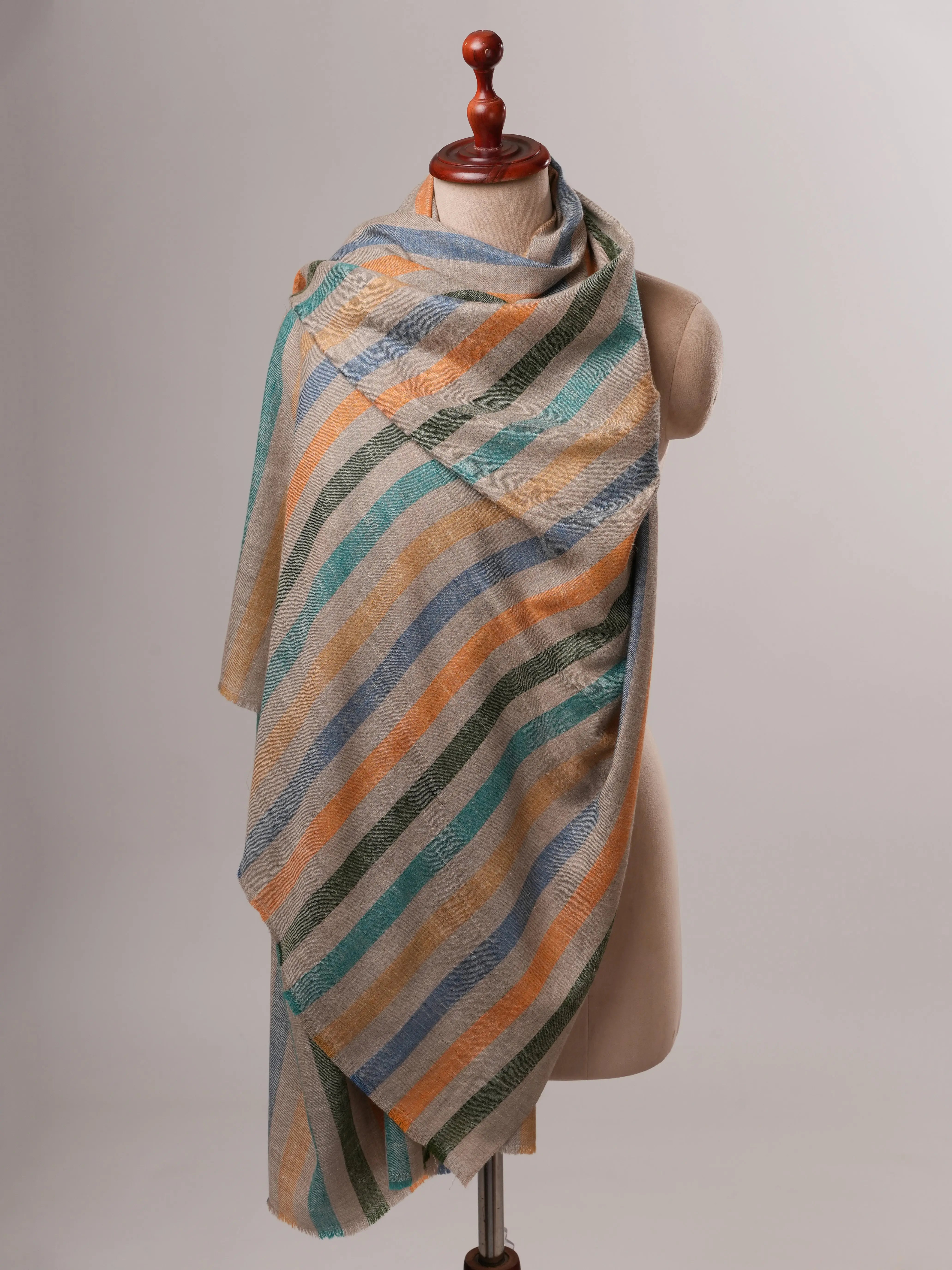 Baby Soft Black Handloom Pashmina Shawl with Red End Detailing Shahkaar