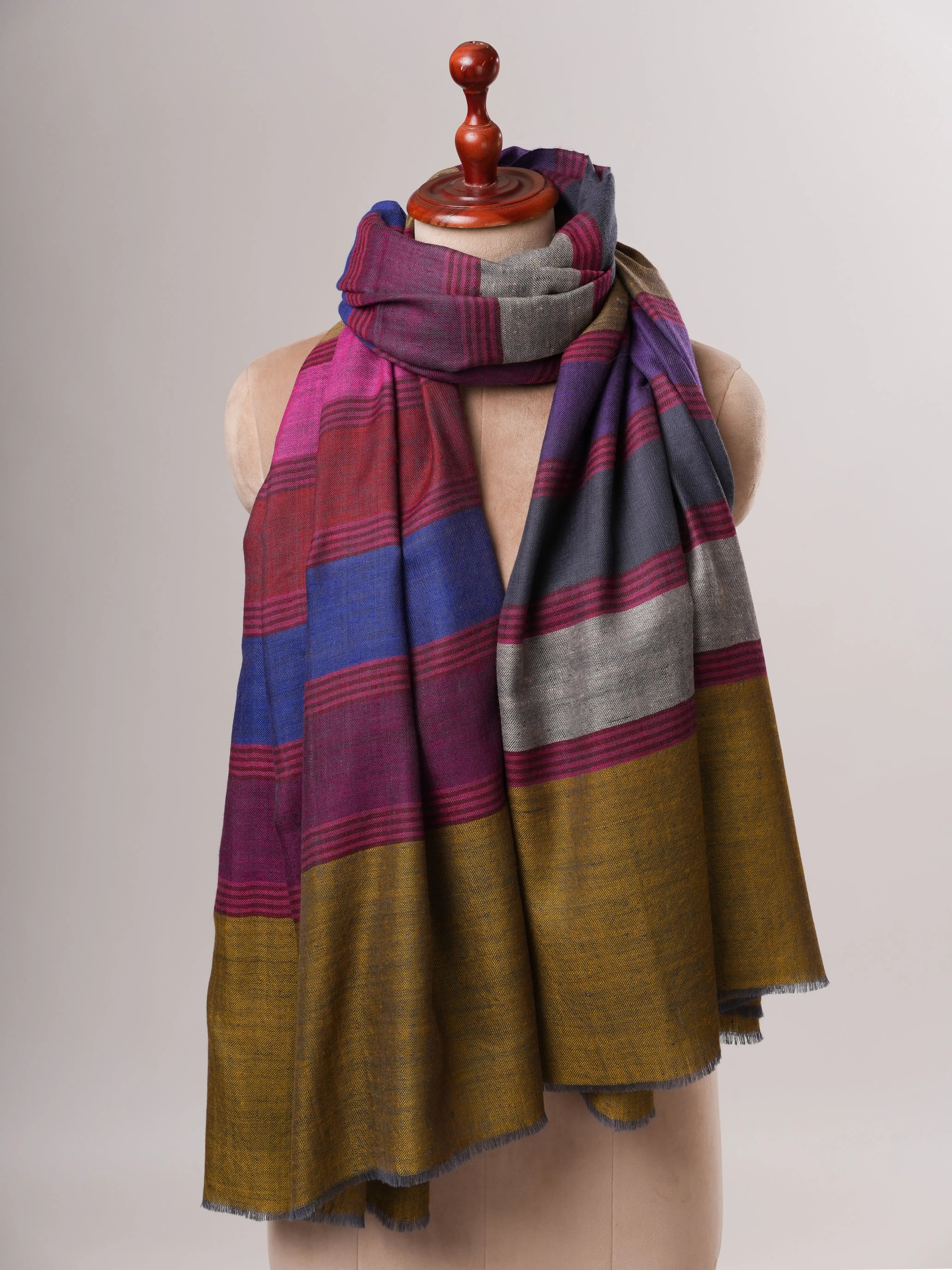 Featherlight Premium Striped Pashmina Shawl Shahkaar