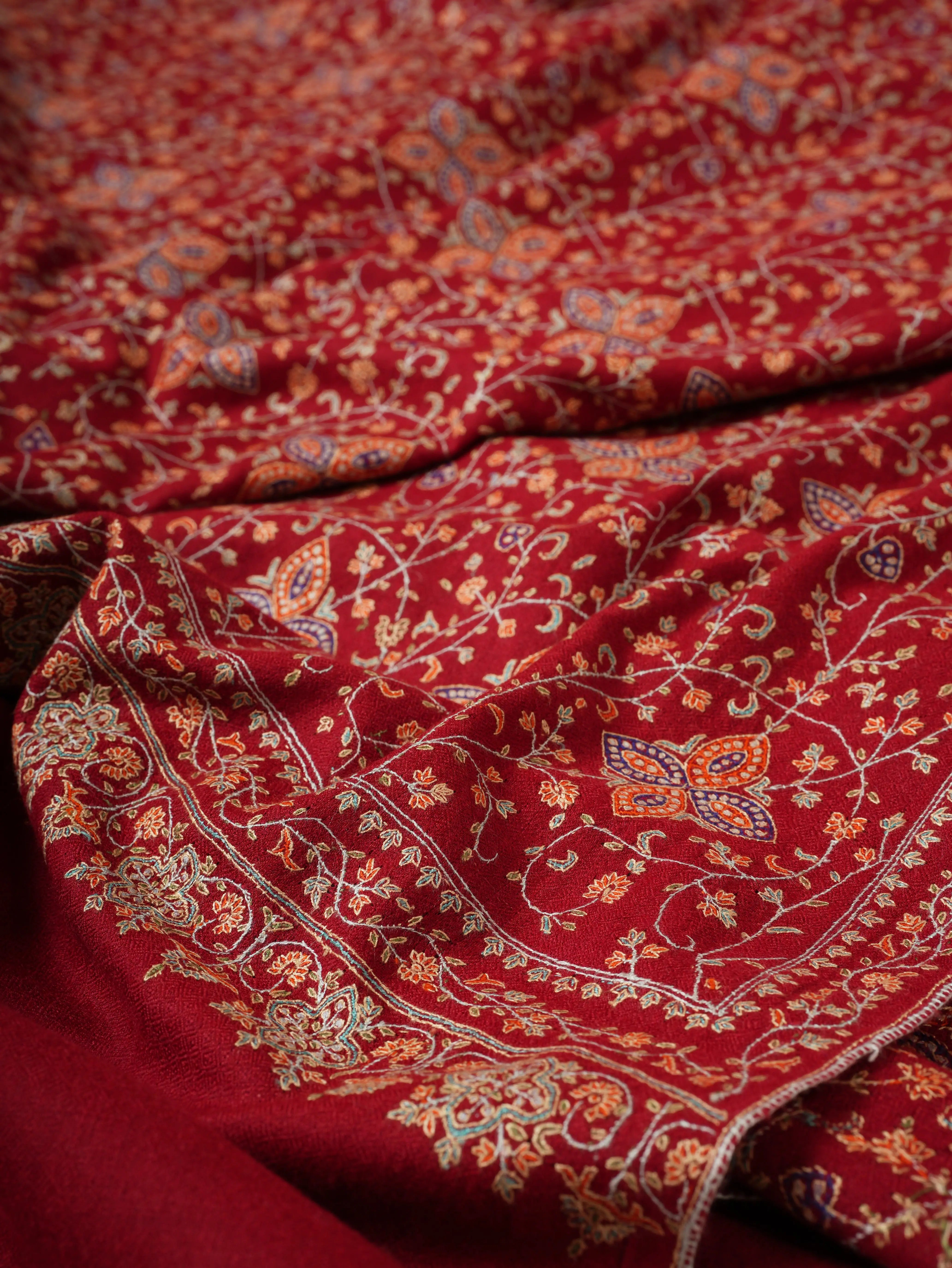 Neem Jamavar Shahkaar Pashmina Shawl with Fine Embroidery Shahkaar