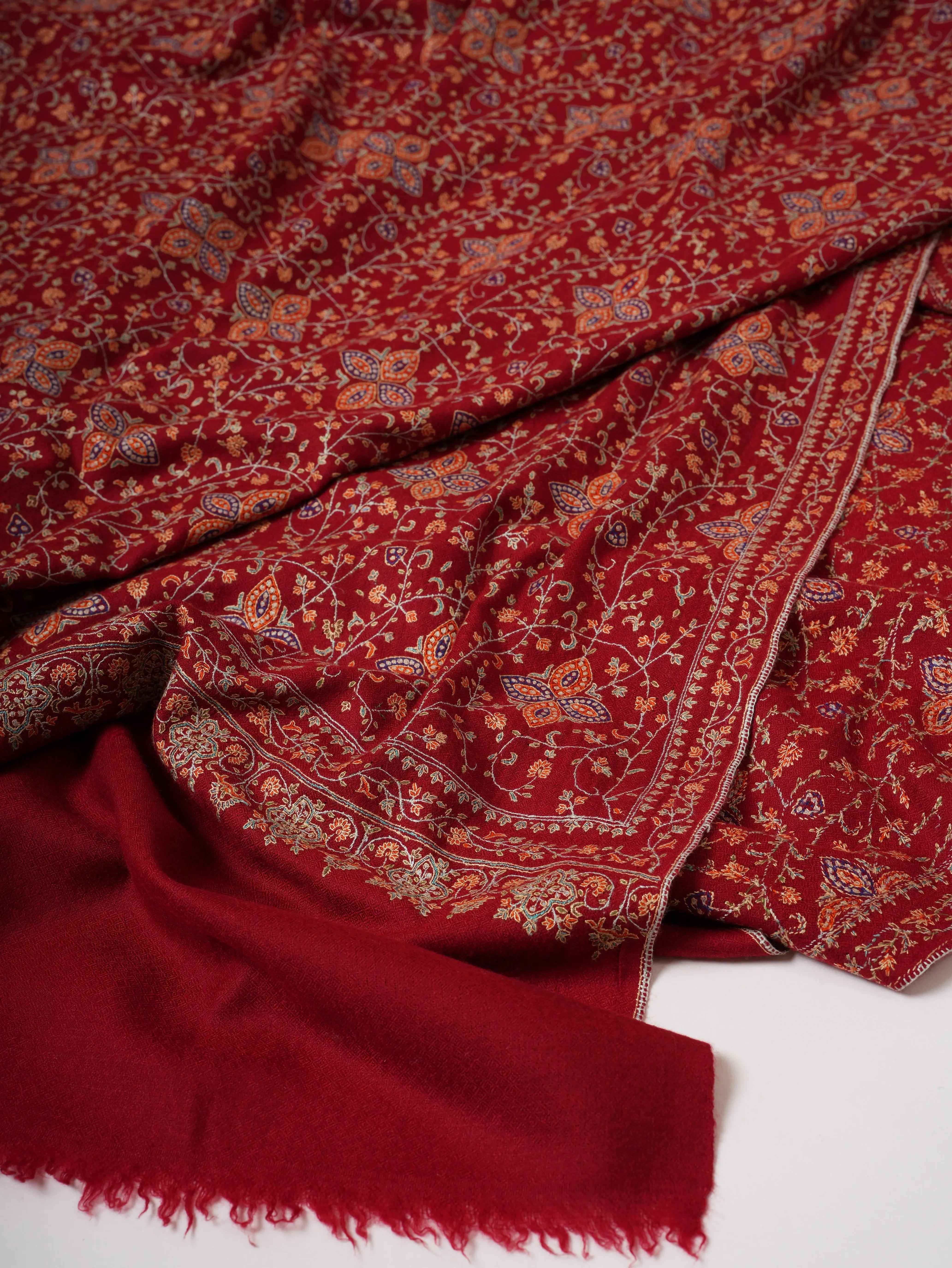 Neem Jamavar Shahkaar Pashmina Shawl with Fine Embroidery Shahkaar