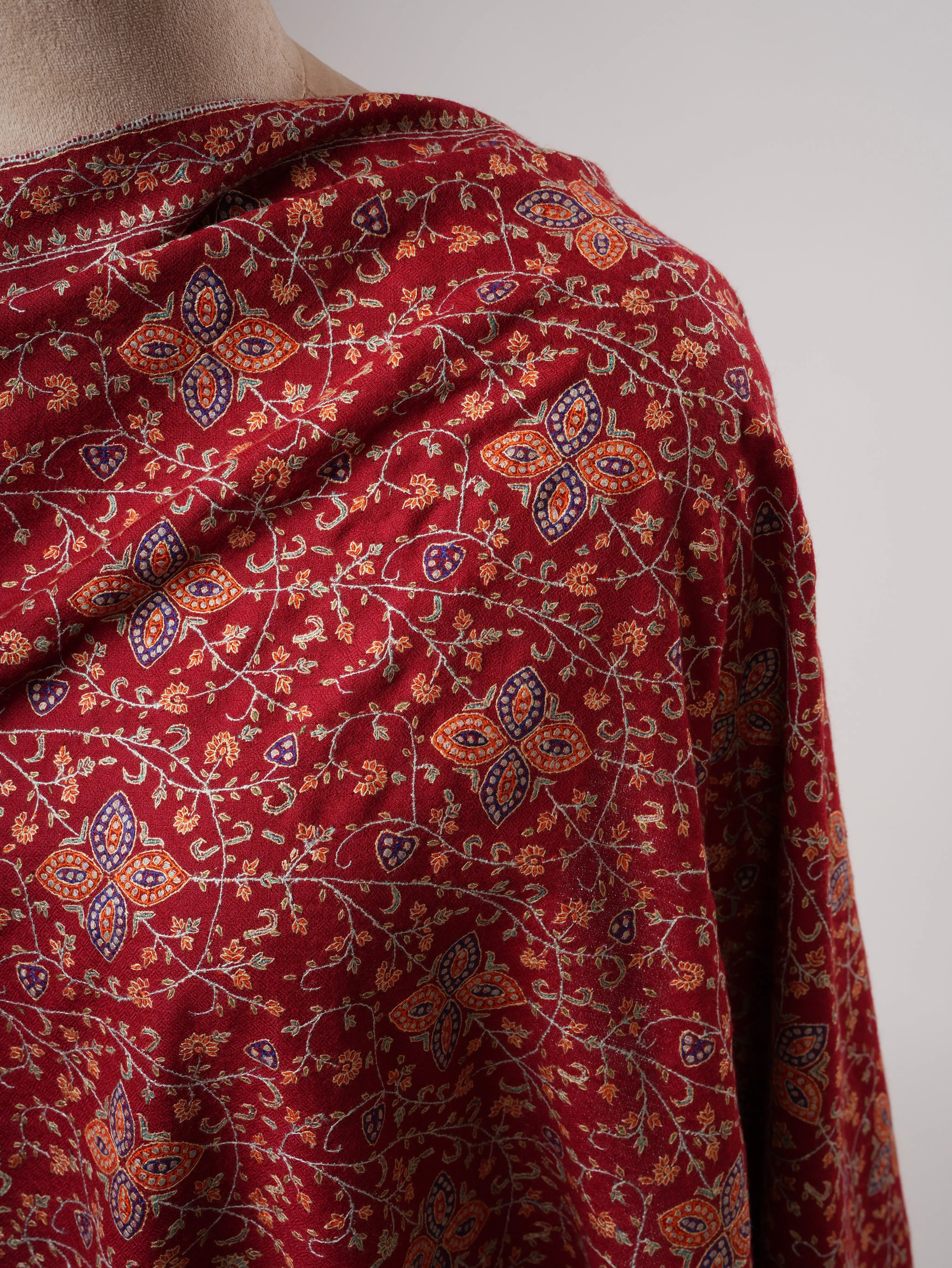 Neem Jamavar Shahkaar Pashmina Shawl with Fine Embroidery Shahkaar
