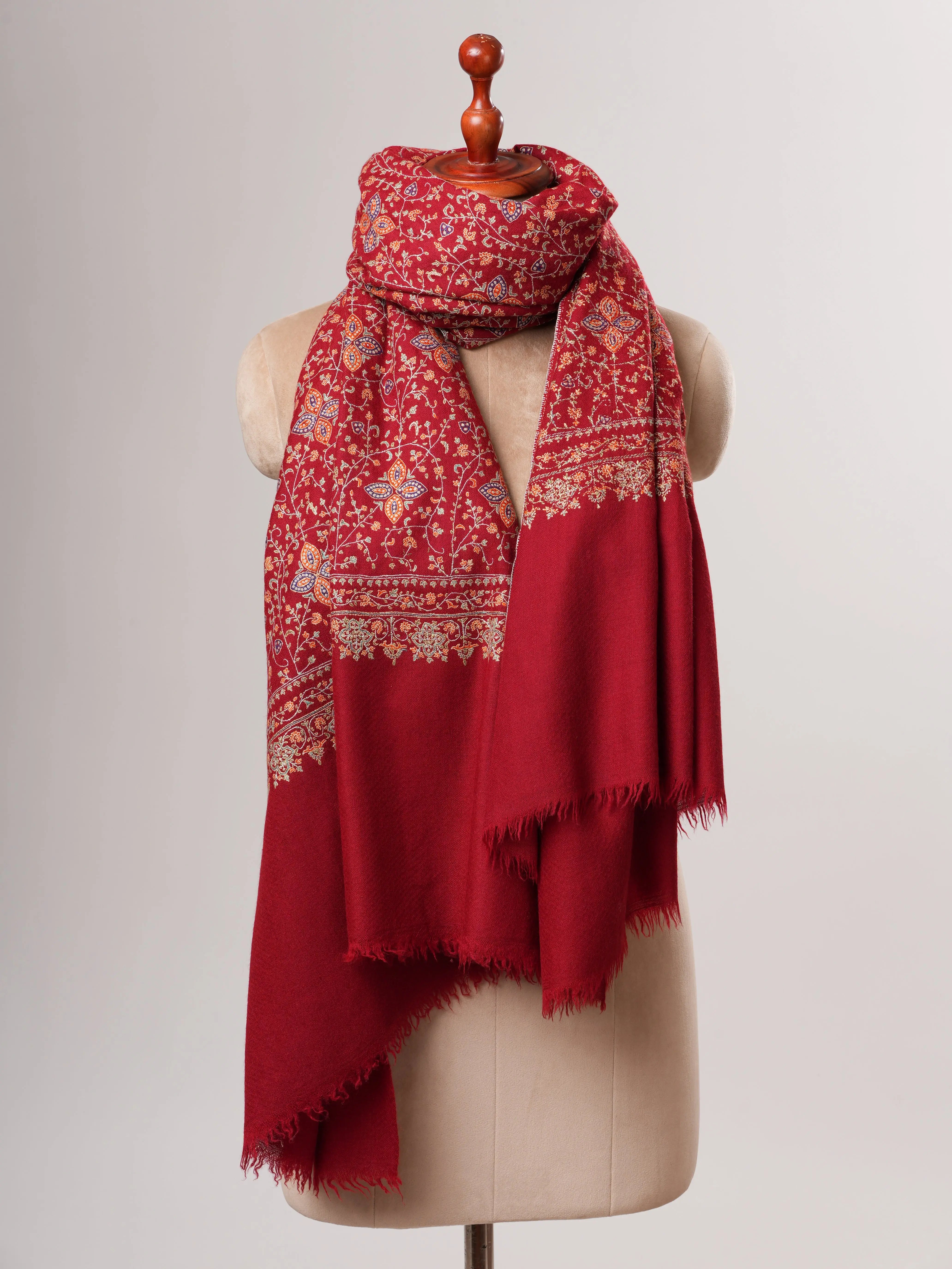Neem Jamavar Shahkaar Pashmina Shawl with Fine Embroidery Shahkaar