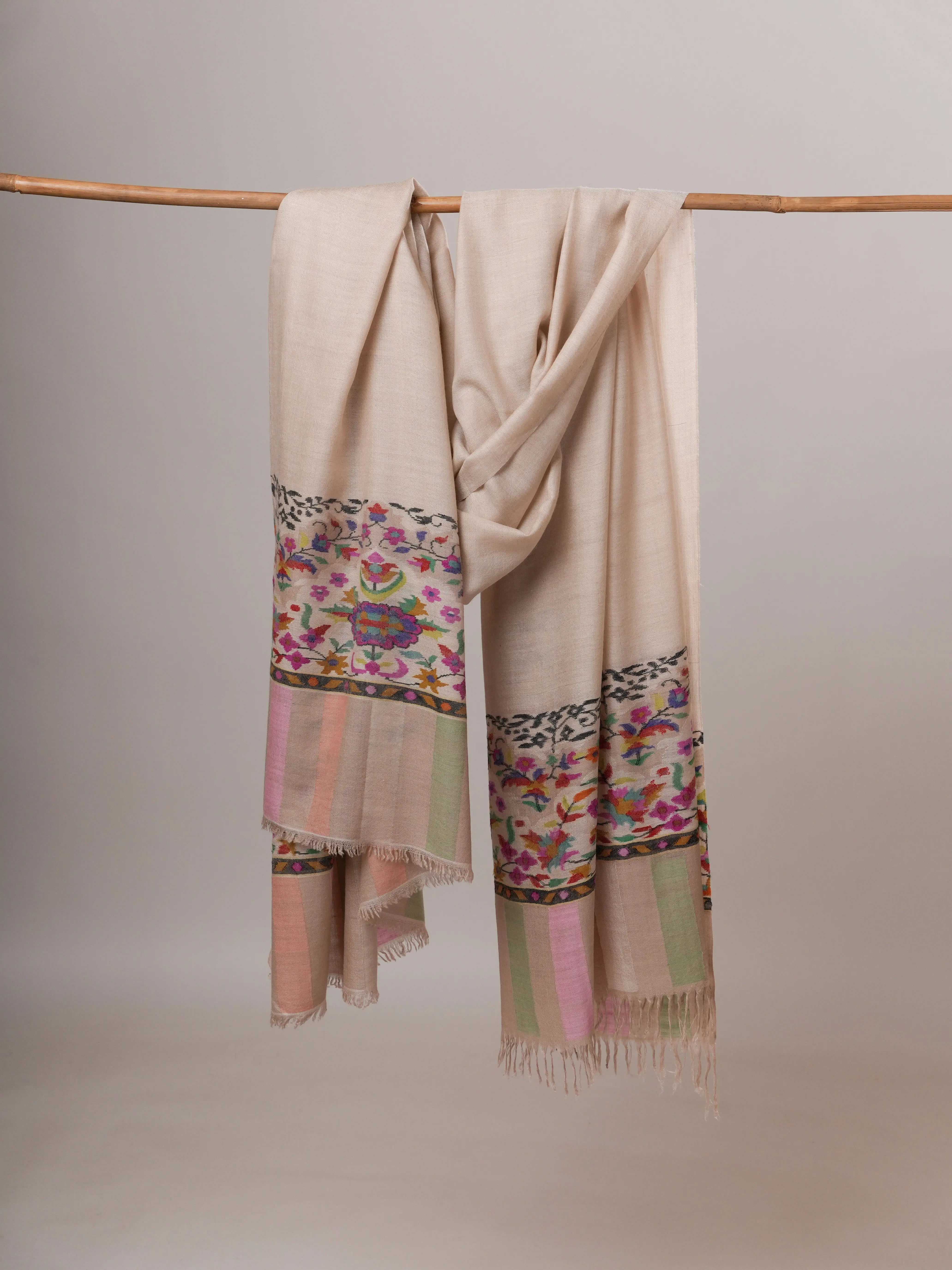 Floral Kani Palla Handwoven Oversized Pure Pashmina Shawl Shahkaar Global