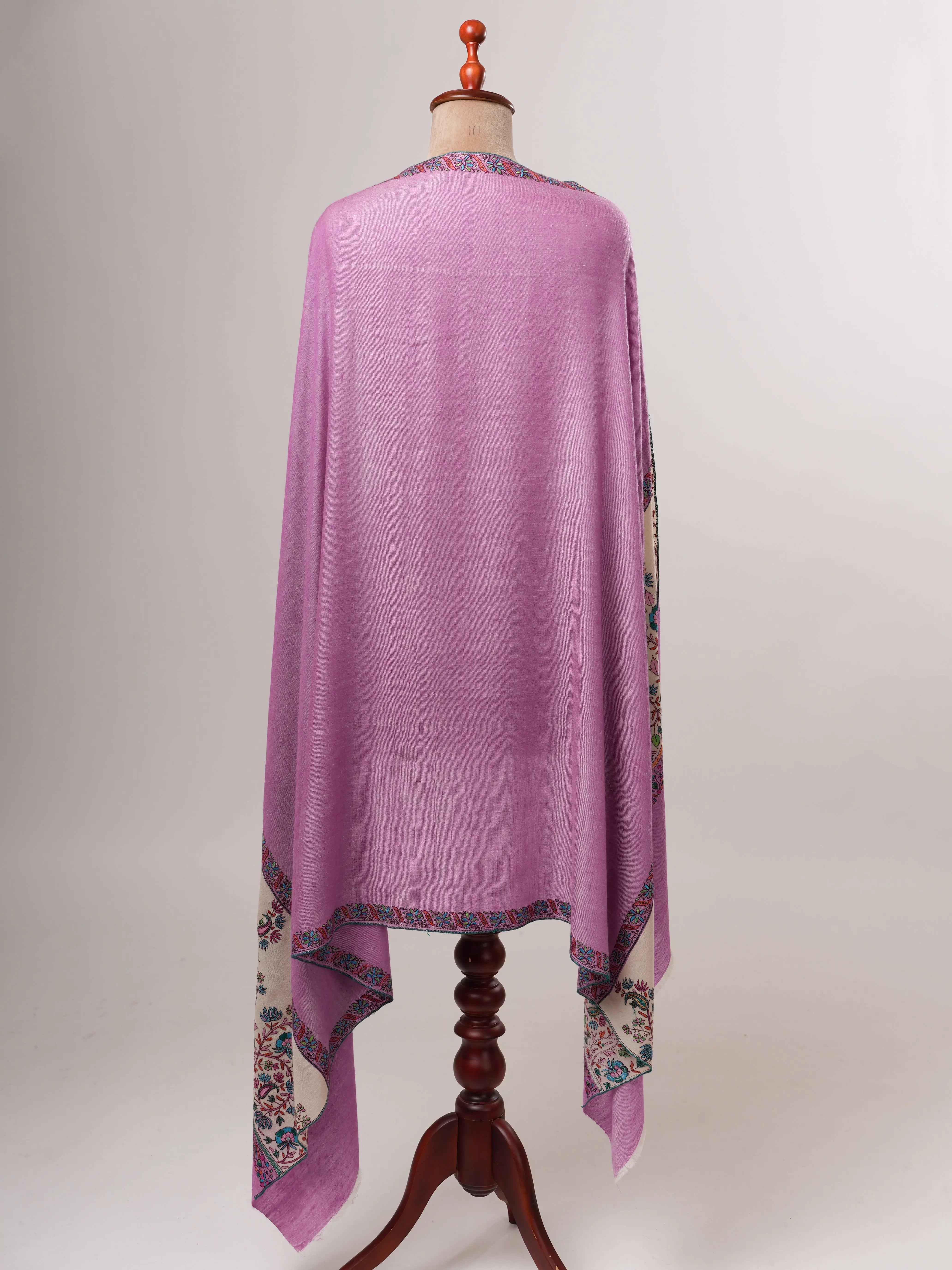 Pashmina Shawl – Hand Embroidered Palla with Papier machie Detailing Shahkaar