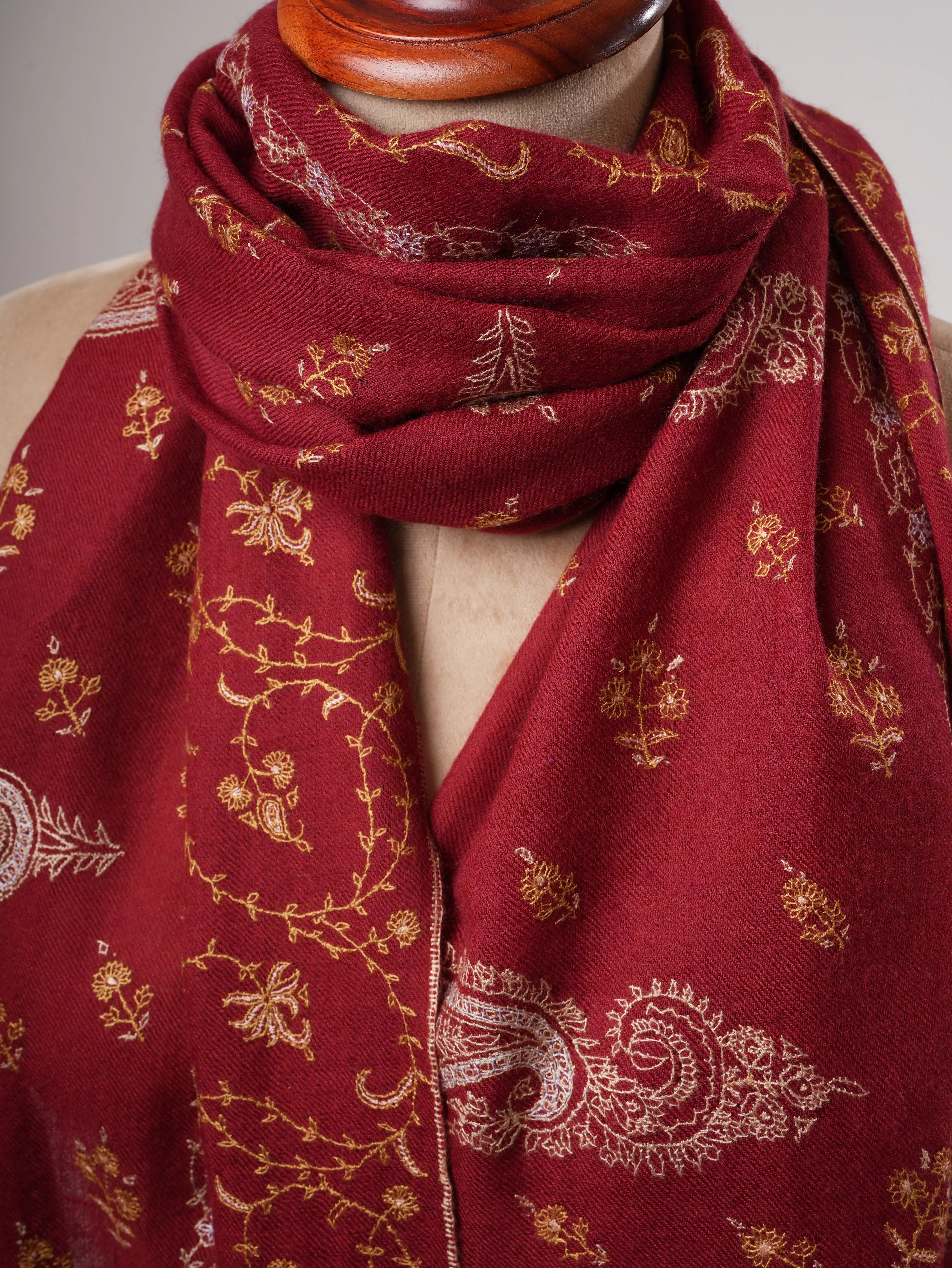 Baby Soft Cashmere Scarf – Hand Embroidered Detailing Shahkaar