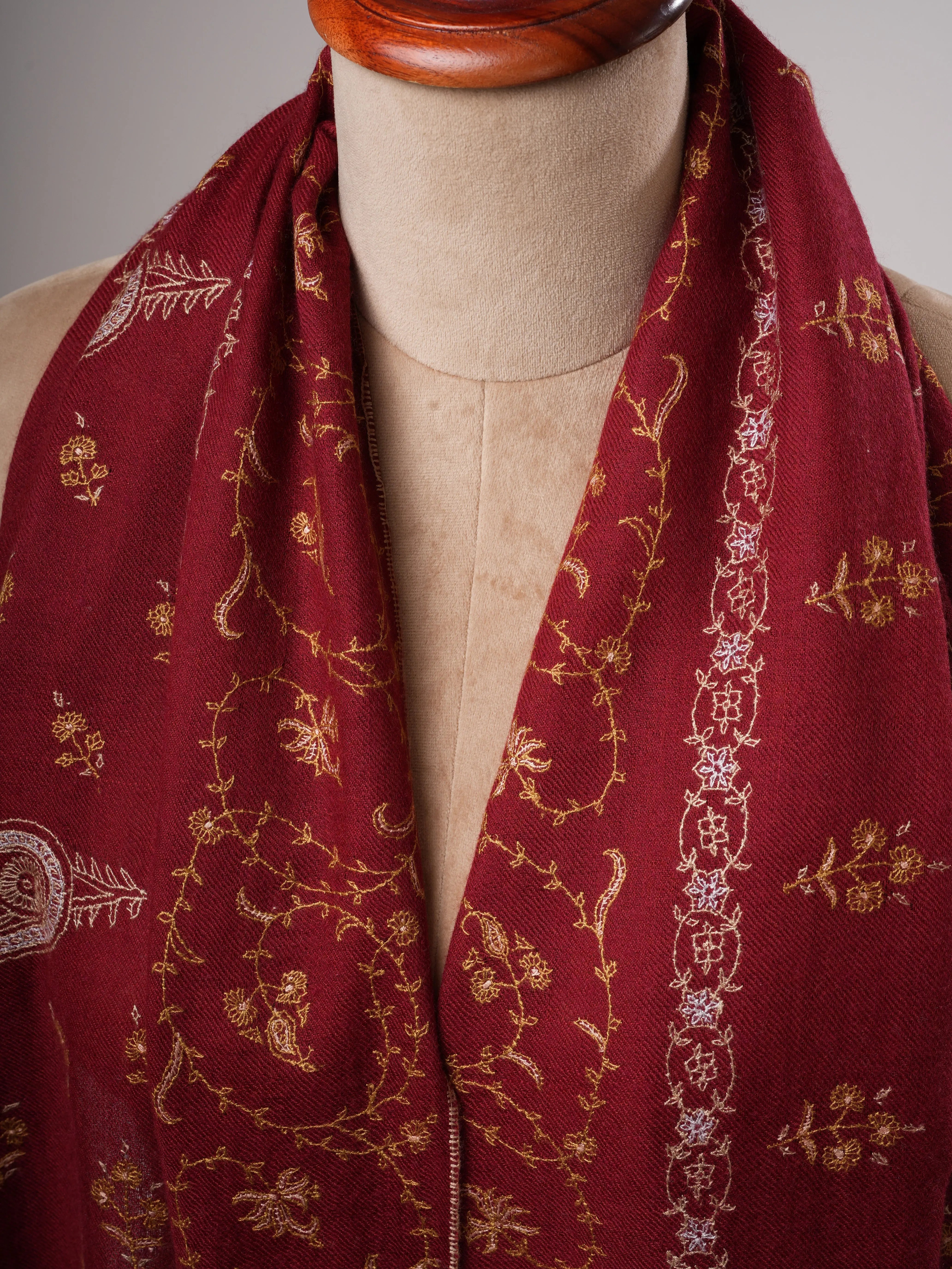 Baby Soft Cashmere Scarf – Hand Embroidered Detailing Shahkaar