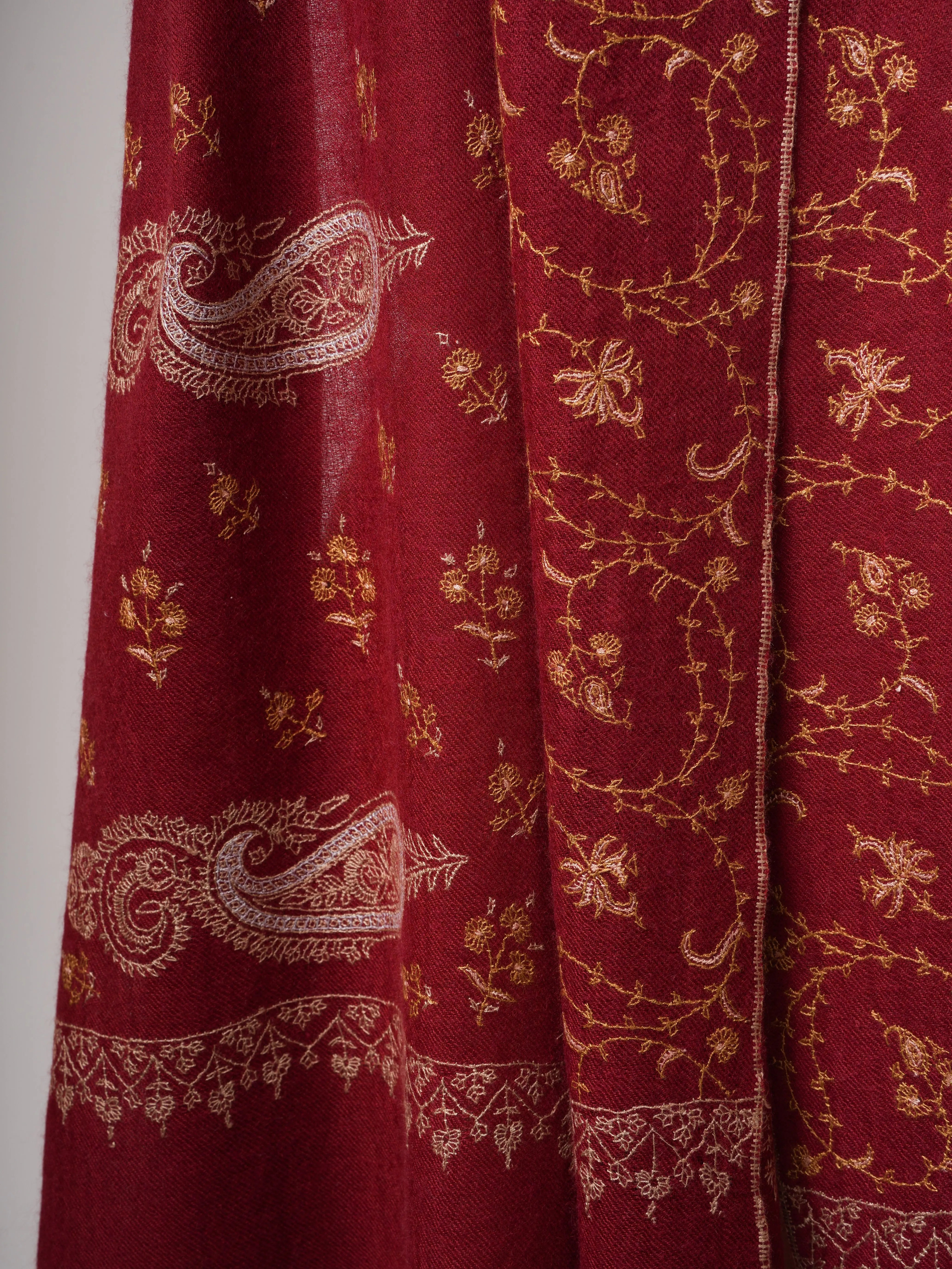 Baby Soft Cashmere Scarf – Hand Embroidered Detailing Shahkaar