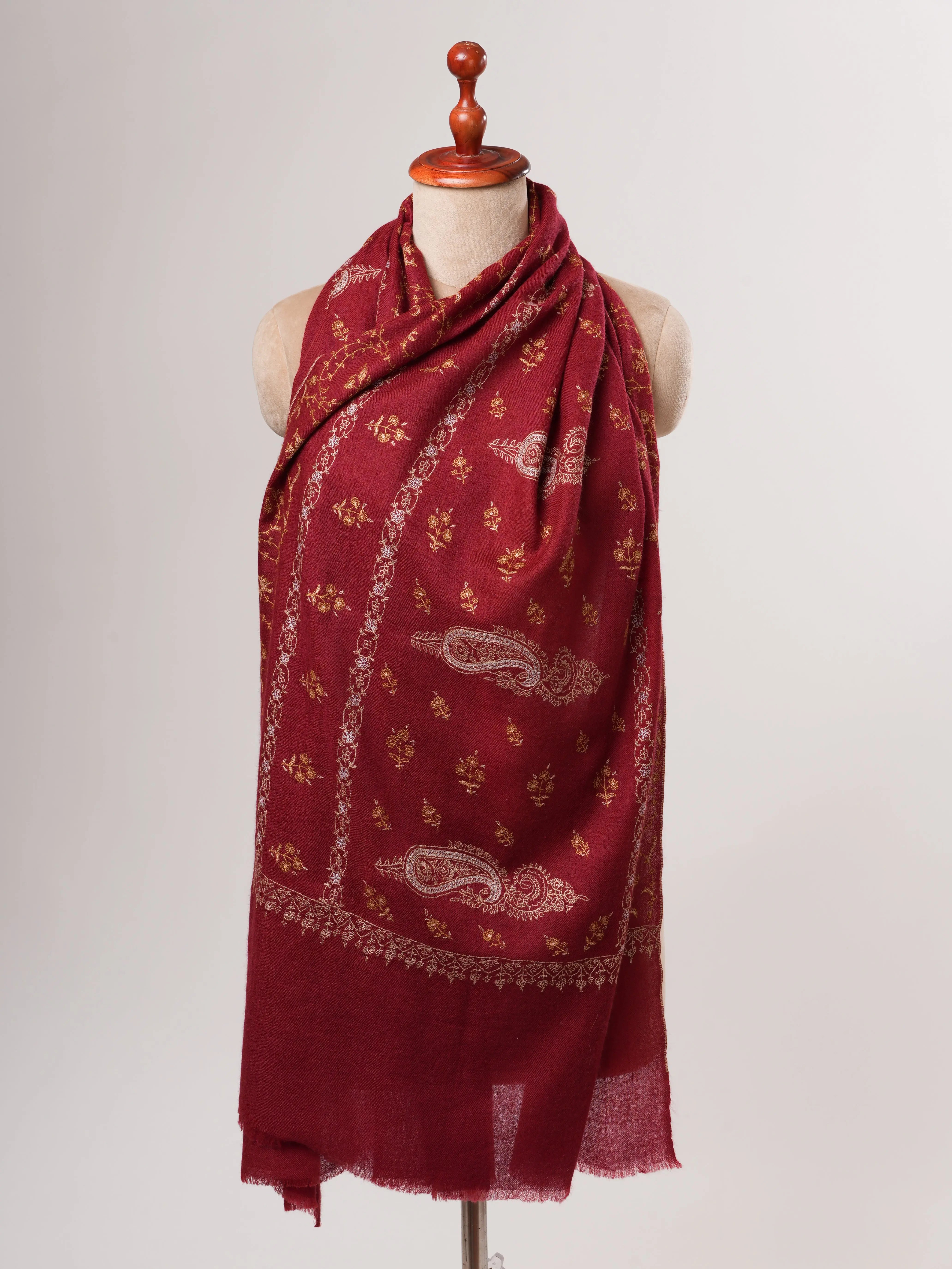 Baby Soft Cashmere Scarf – Hand Embroidered Detailing Shahkaar