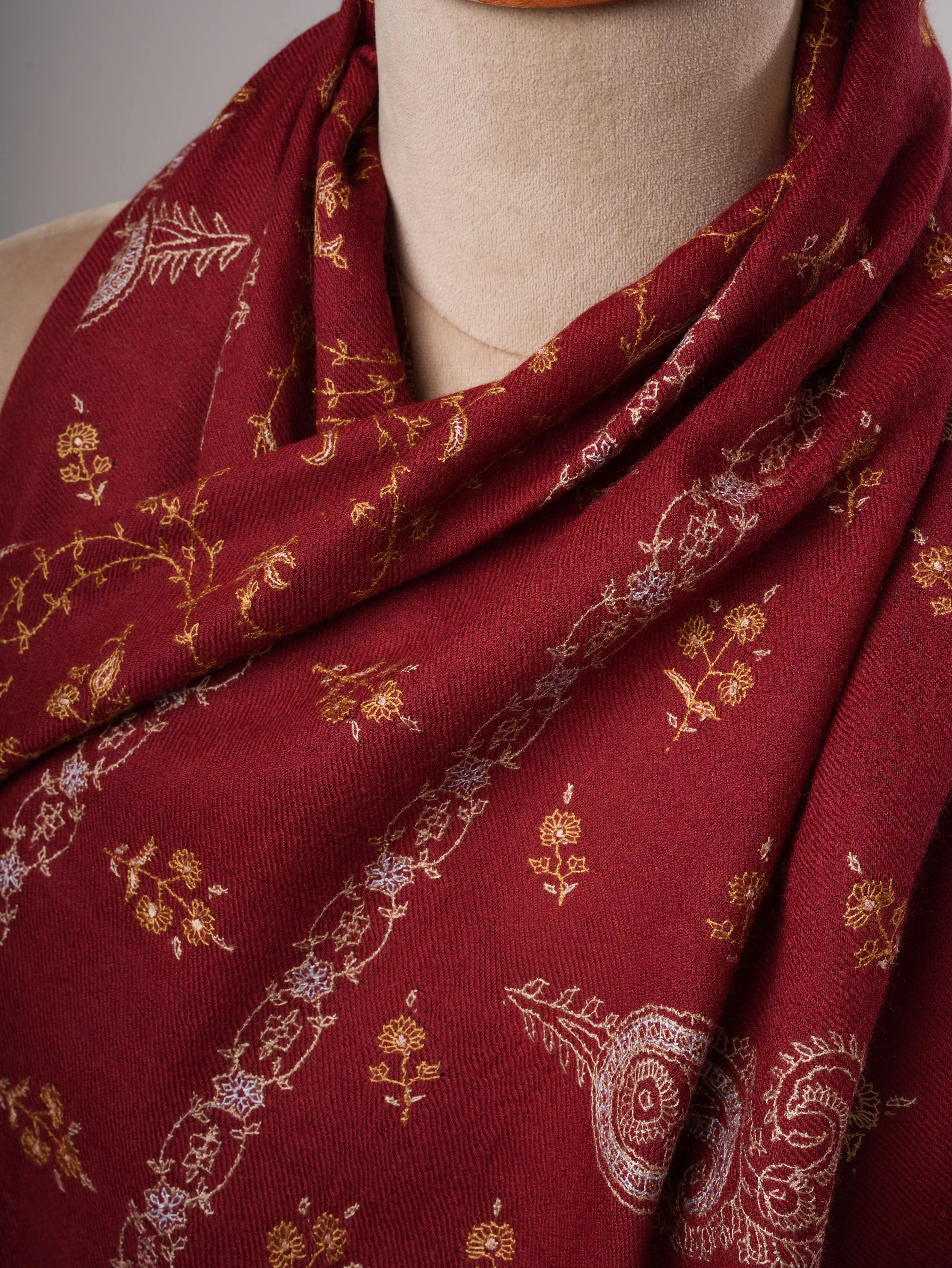 Baby Soft Cashmere Scarf – Hand Embroidered Detailing Shahkaar