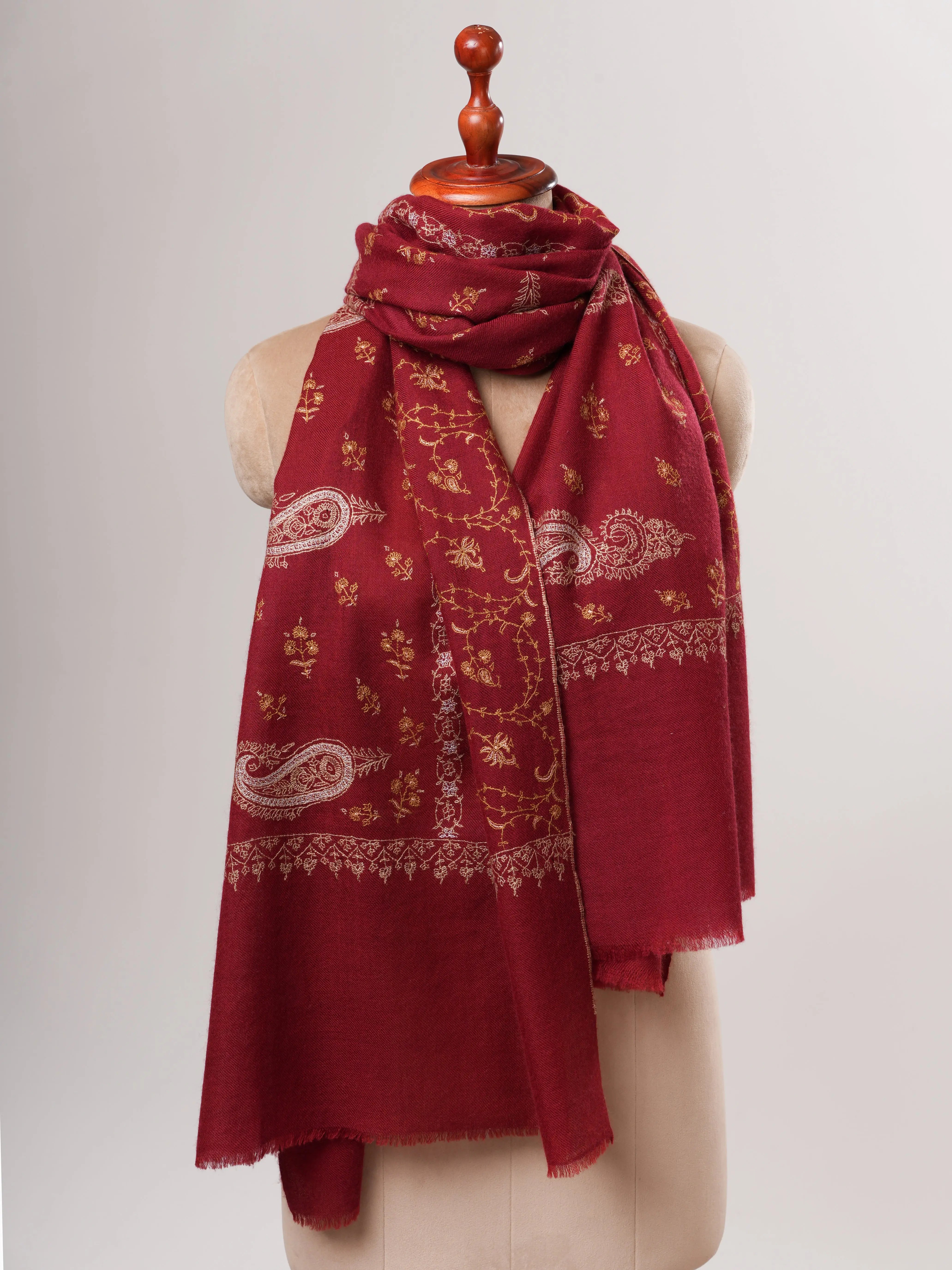Baby Soft Cashmere Scarf – Hand Embroidered Detailing Shahkaar