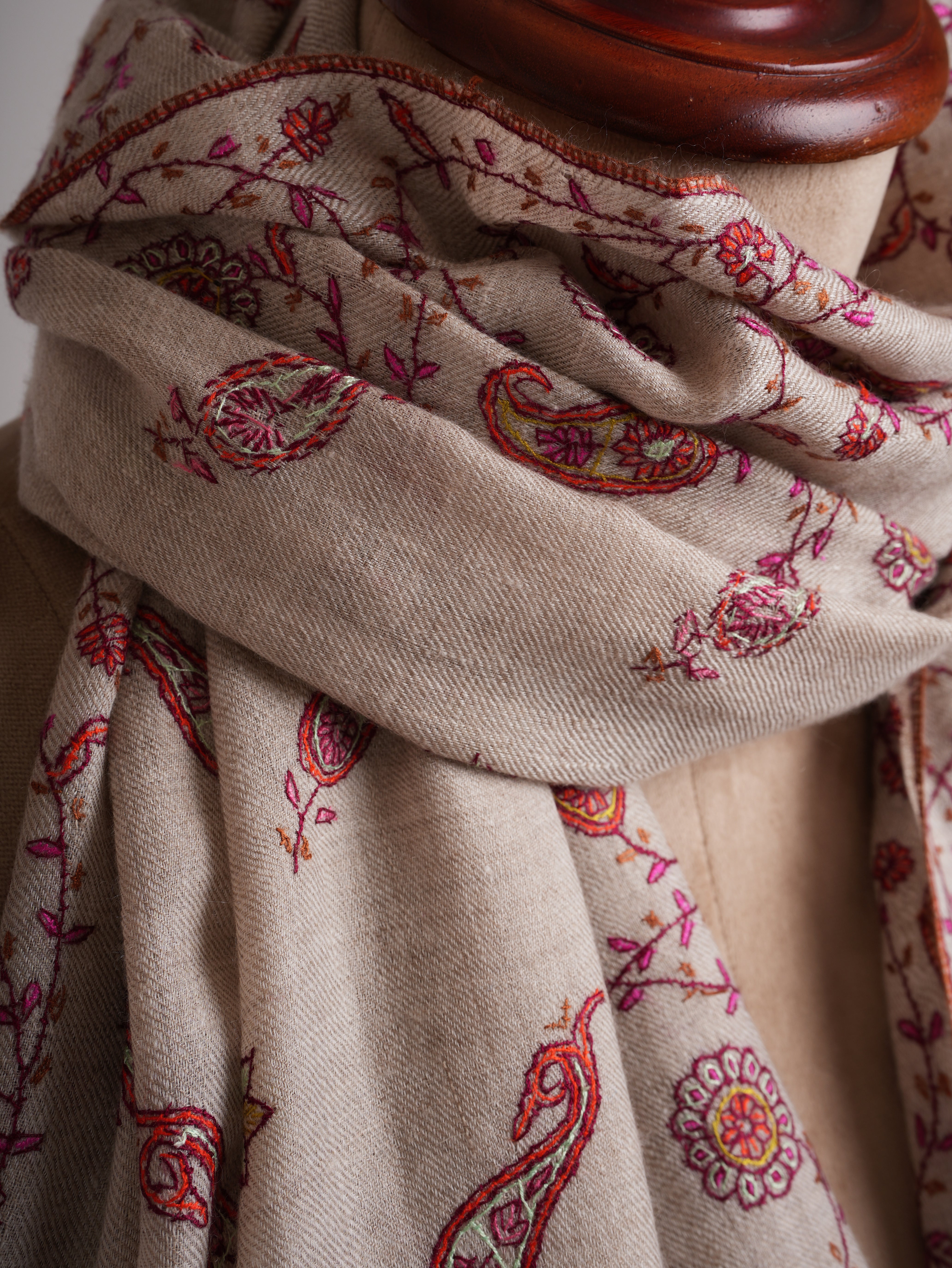 Buteh Khatras Hand Embroidered Pure Cashmere Wrap