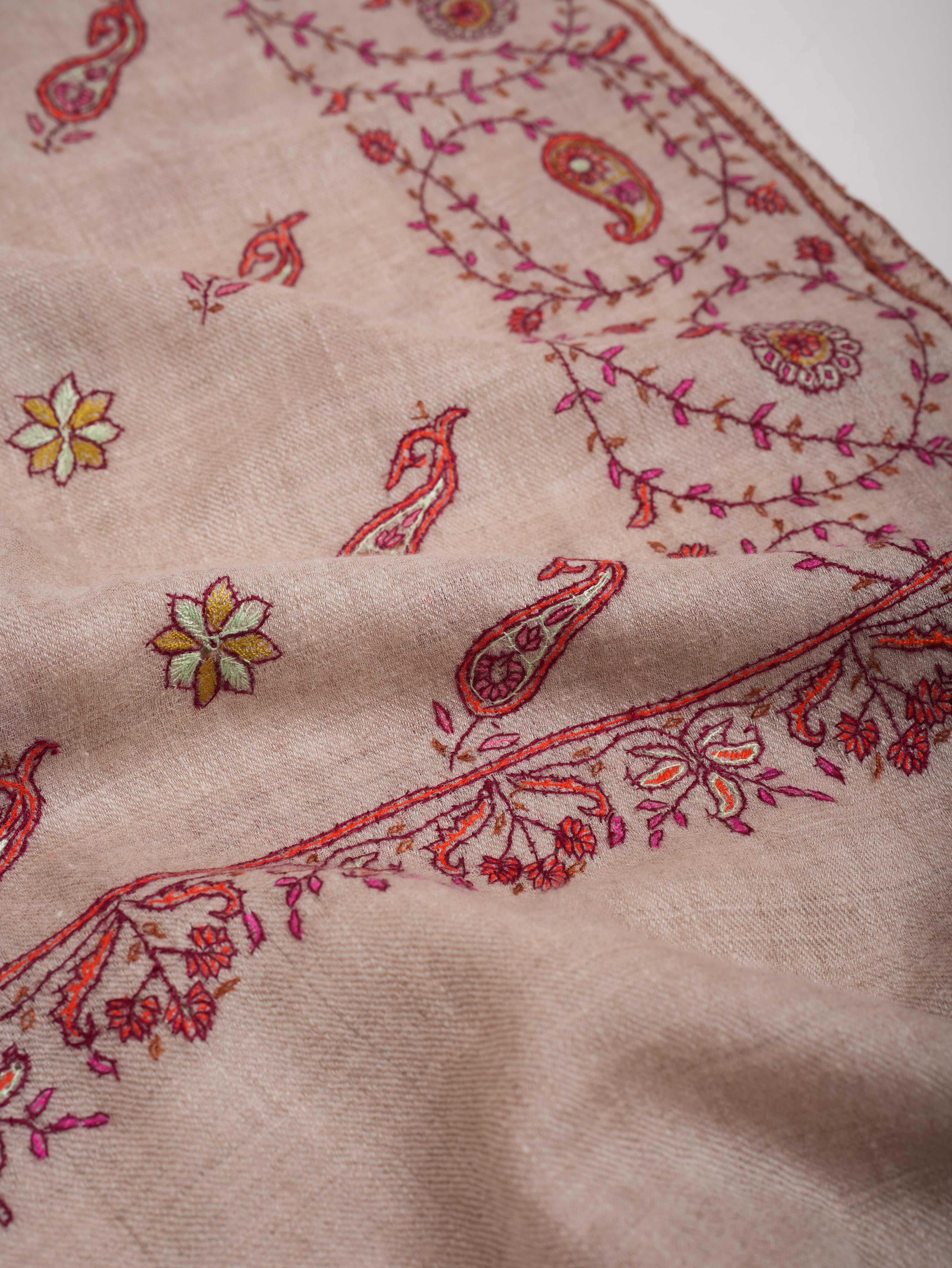 Buteh Khatras Hand Embroidered Pure Cashmere Wrap