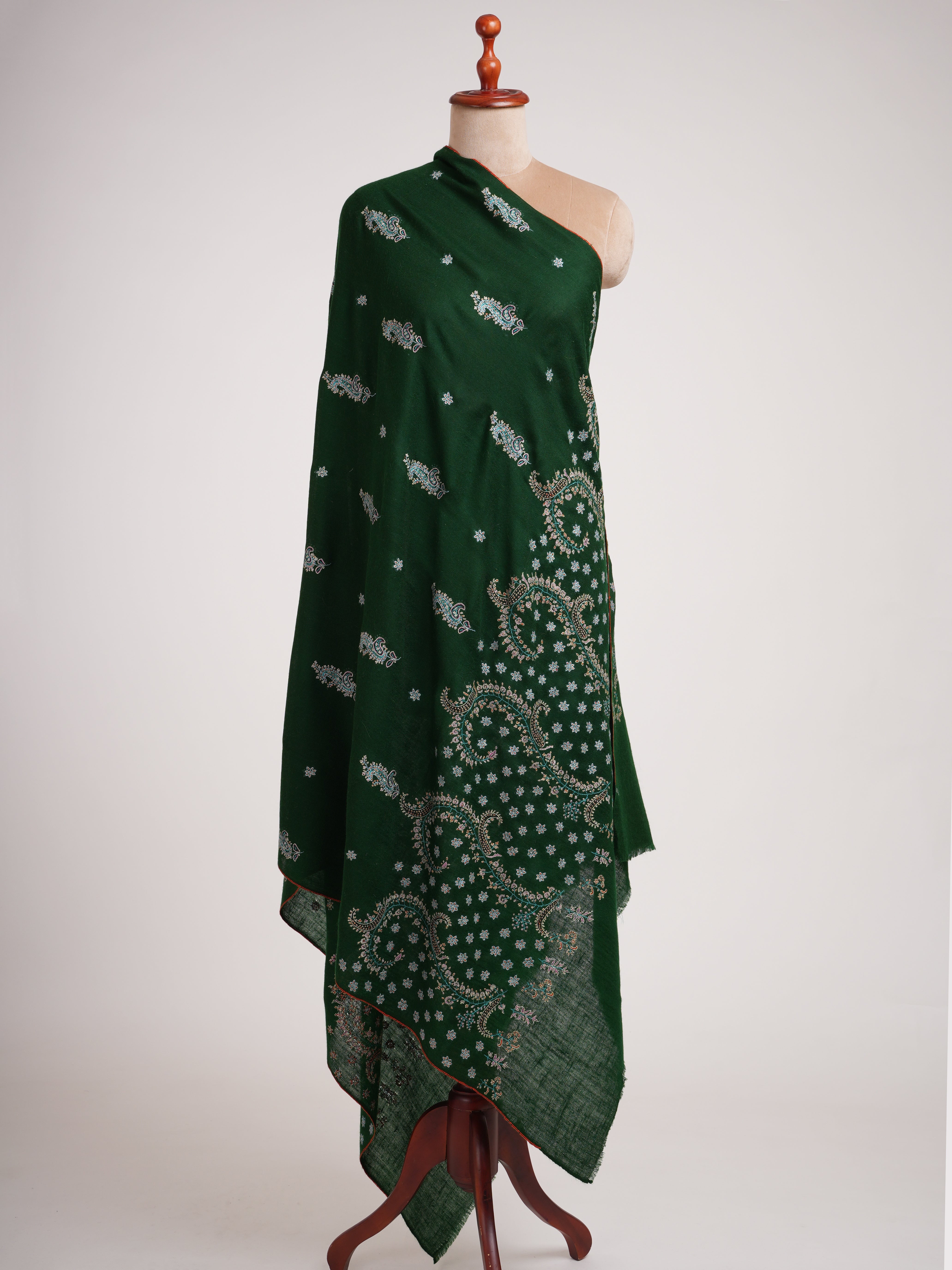 Bottle Green Soft Premium Pashmina Shawl
