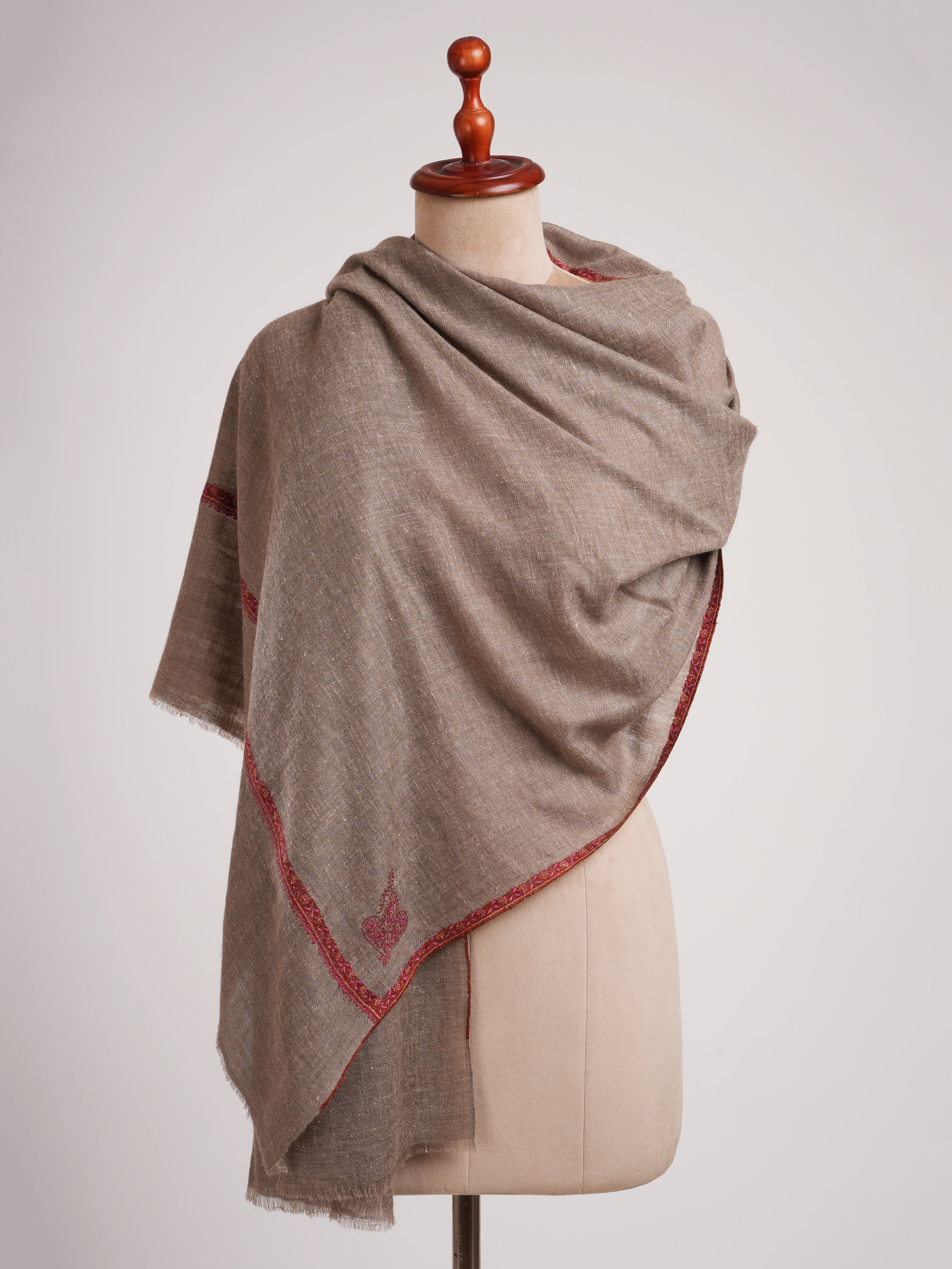 Toosh Color Bail Embroidered Cashmere Scarf