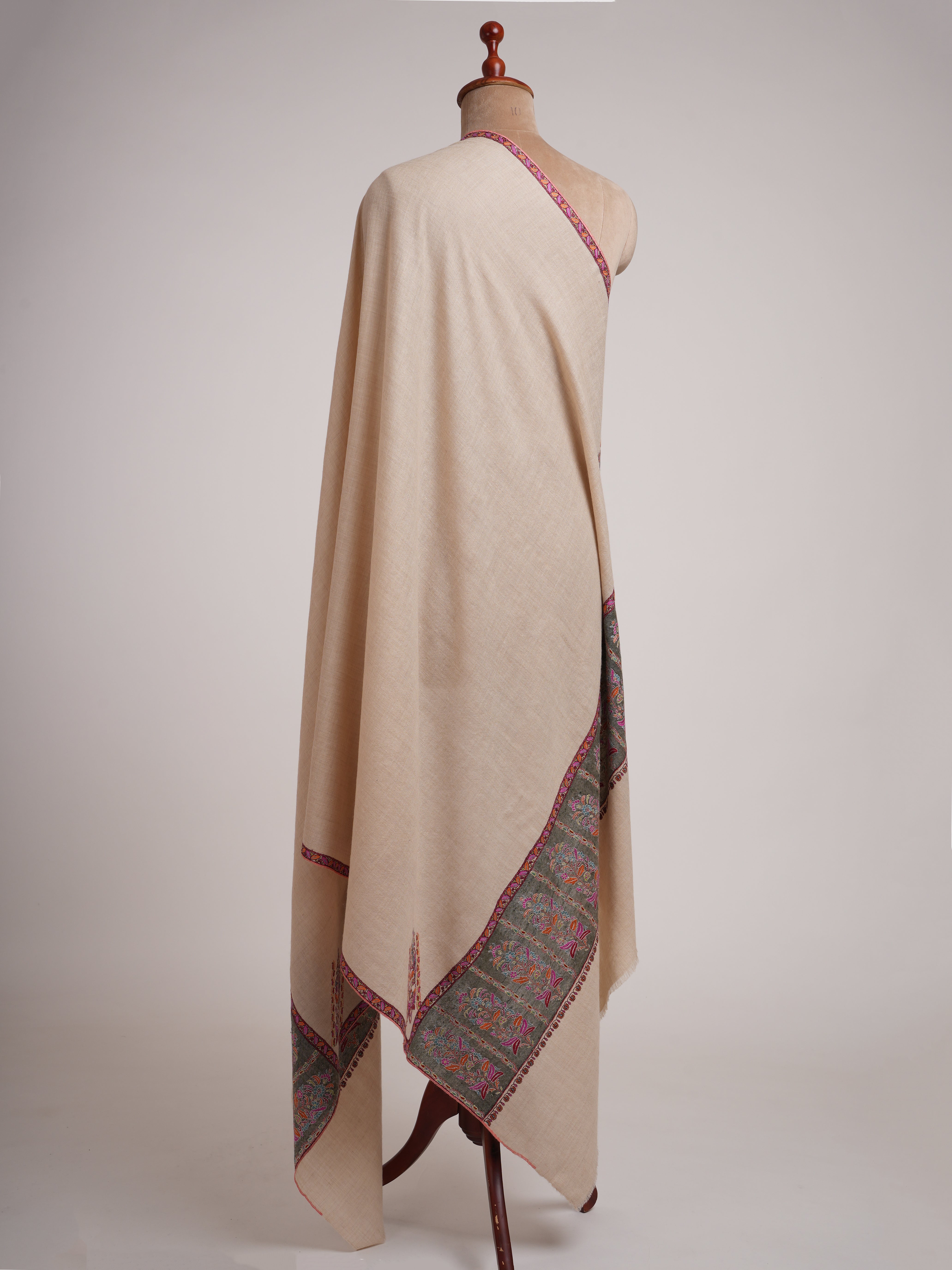 Off white Embroidered Luxury Pashmina Shawl